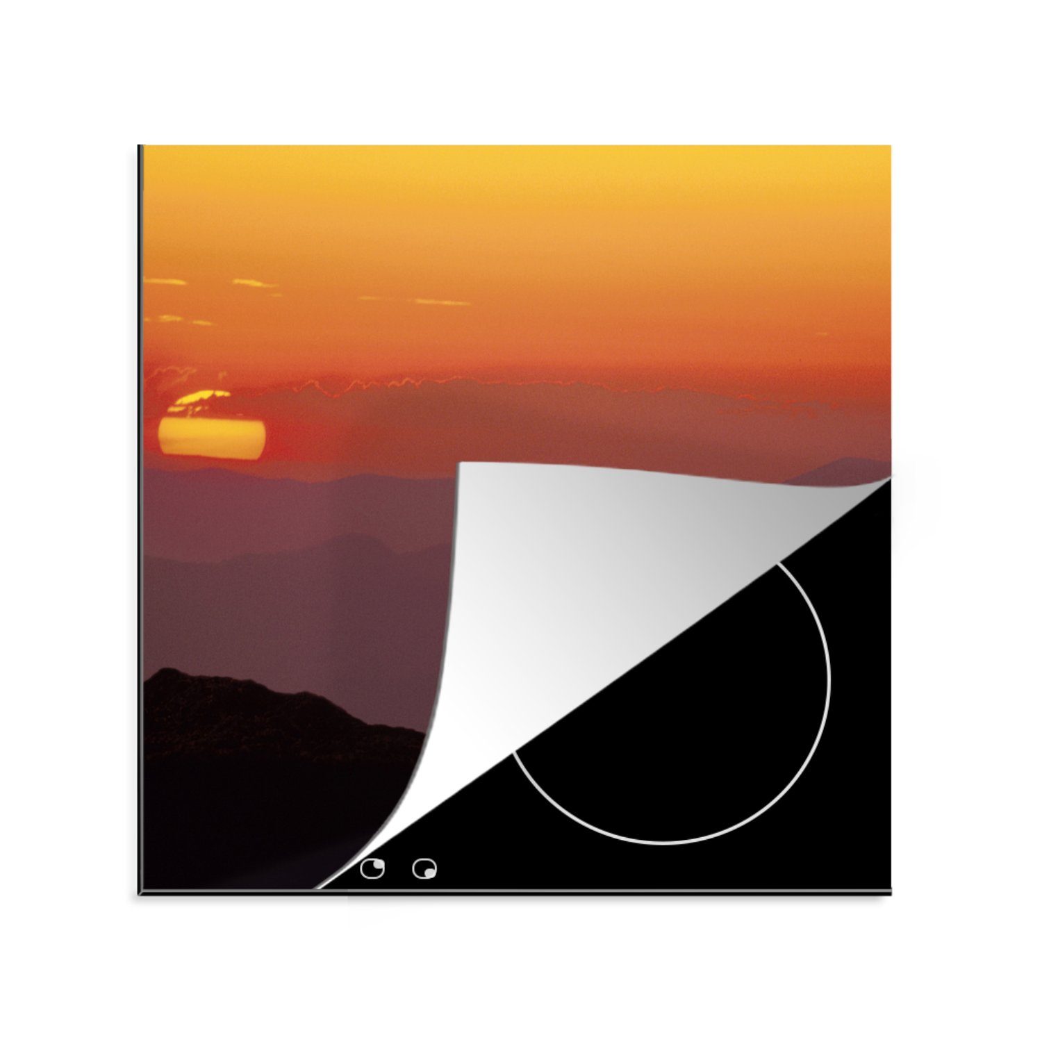 MuchoWow Herdblende-/Abdeckplatte Lkw - Sonnenuntergang - Auto, Vinyl, (1 tlg), 78x78 cm, Ceranfeldabdeckung, Arbeitsplatte für küche