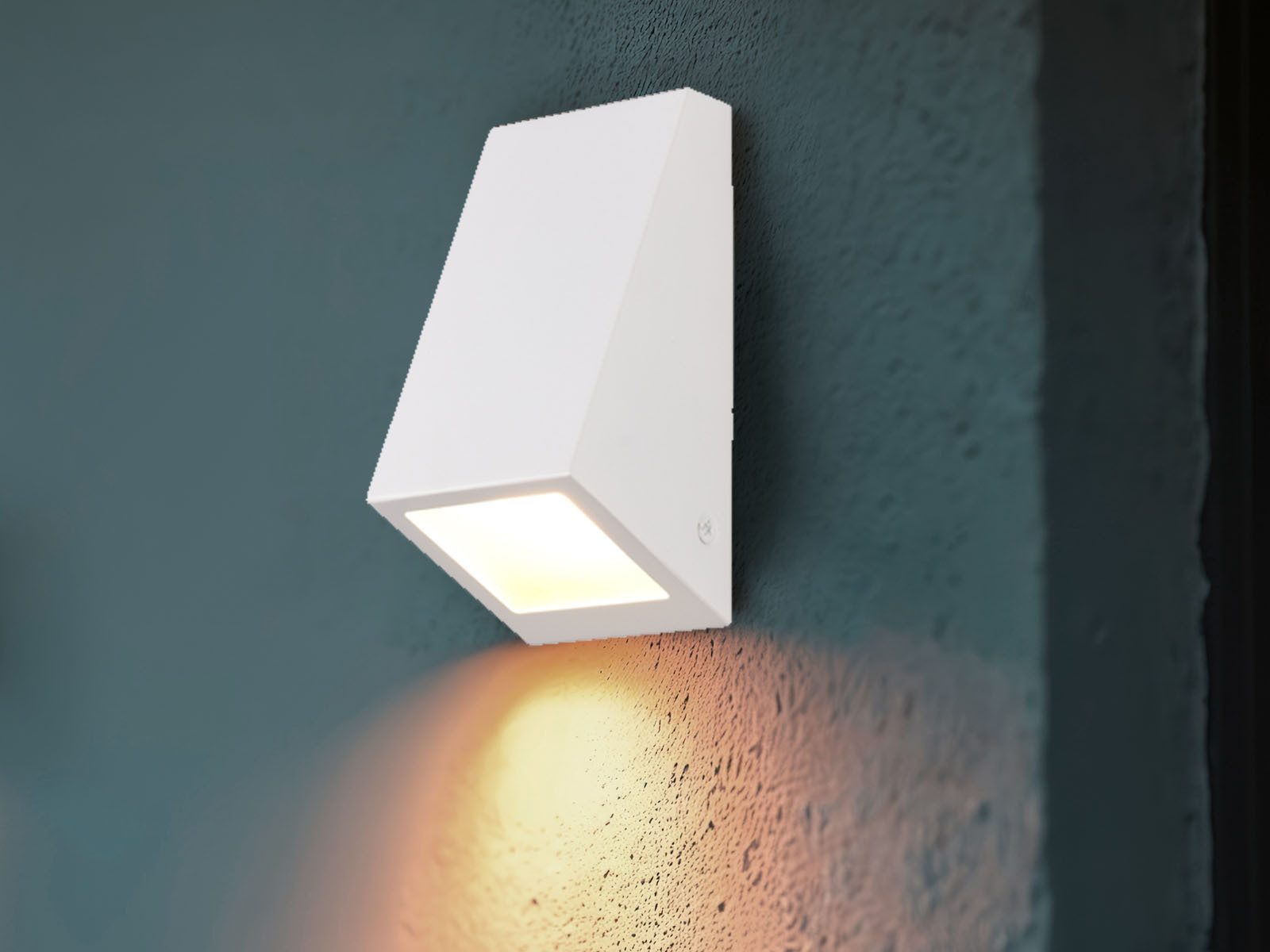 Reality Leuchten LED Außen-Wandleuchte Downlight Lichtaustritt, Höhe 14,5cm, LED wechselbar, Warmweiß, Außenleuchte für Fassadenbeleuchtung und Außen-Beleuchtung Haus-Wand