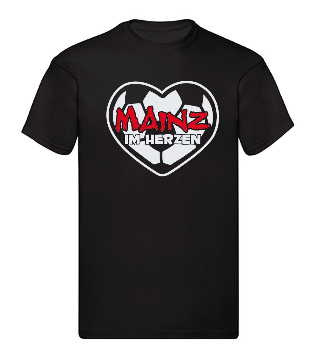 G-graphics T-Shirt Mainz im Herzen (1-tlg) Herren T-Shirt mit einem Motiv für den echten Fan