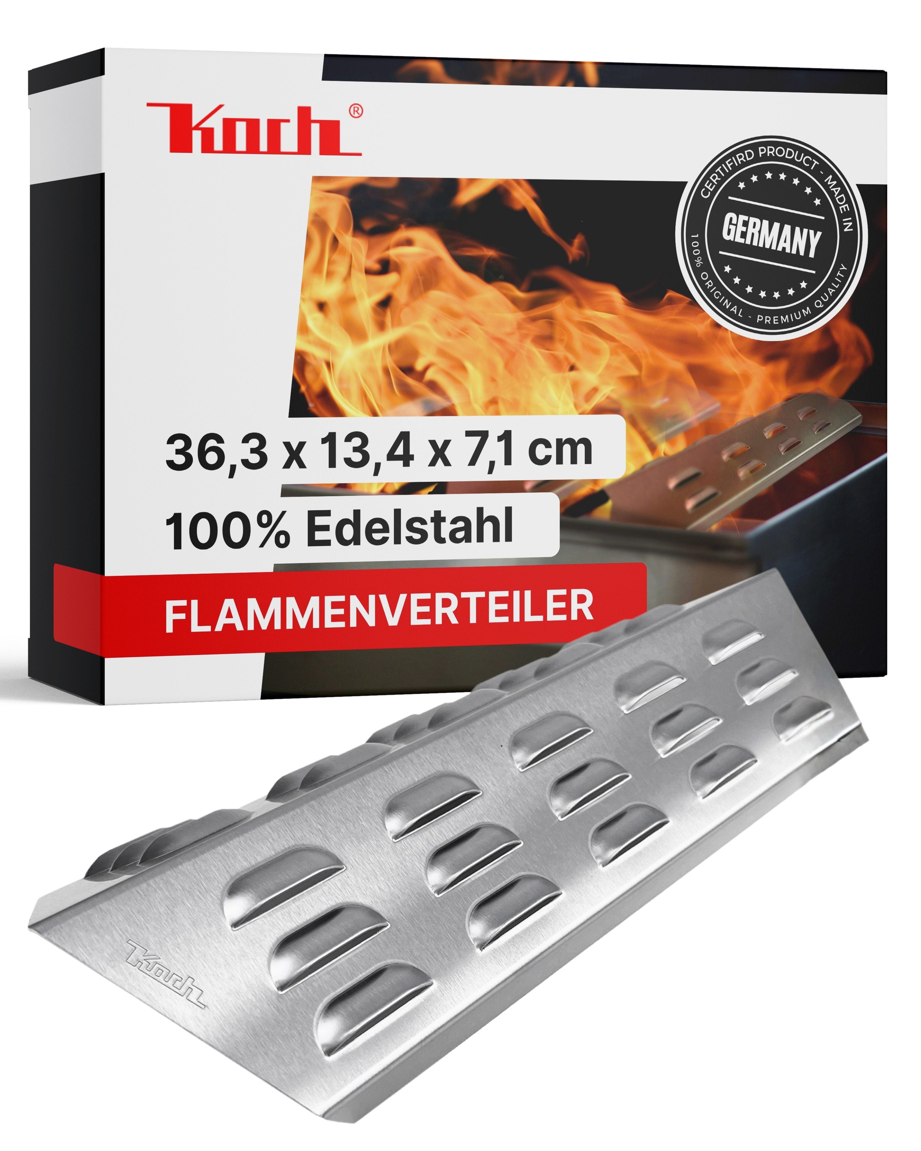 Koch Grillerweiterung Flammenverteiler Edelstahl TURBOZONE 36,3 x 13,4 cm- ENDERS Monroe Pro