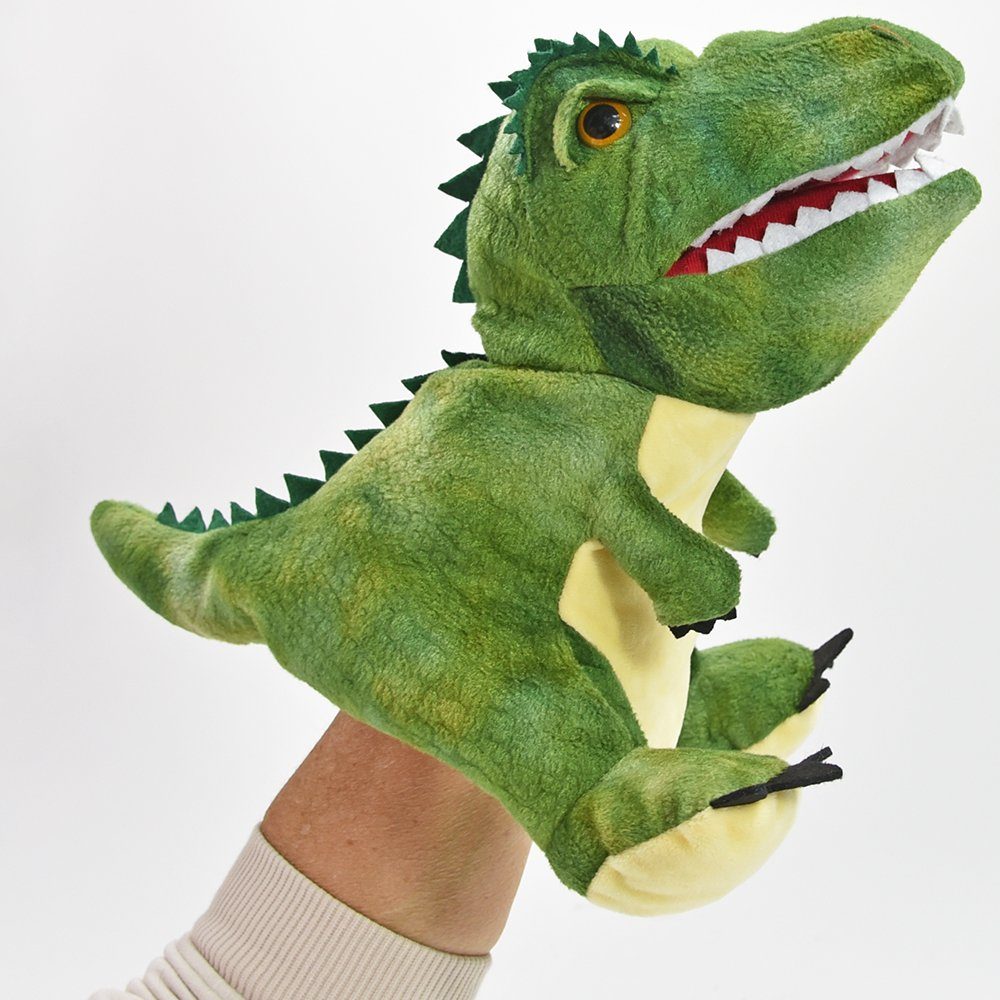 Kögler Handpuppe T-Rex Dino Dinosaurier Puppe Spielzeug grün Plüsch 30 cm