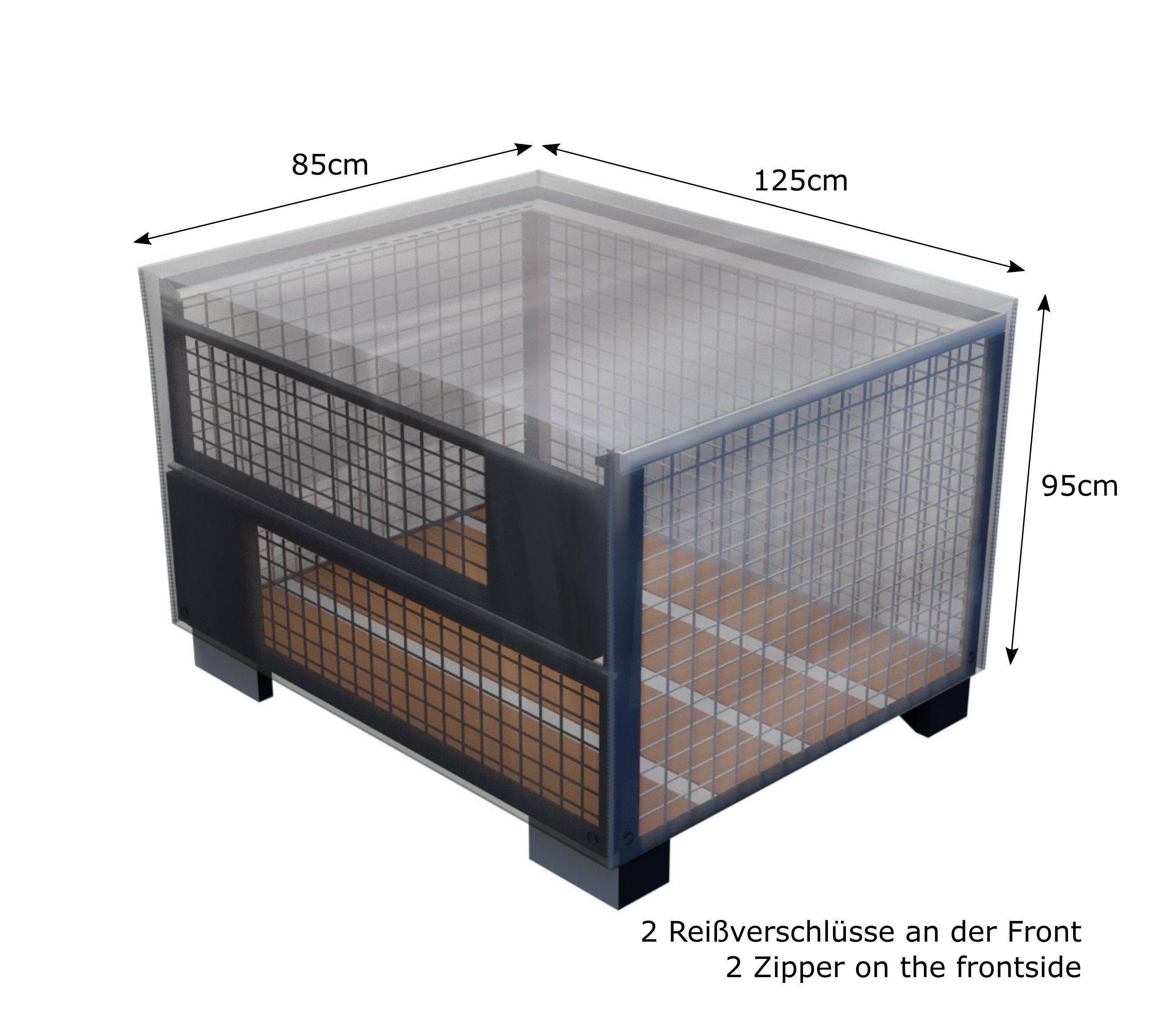 Grasekamp Gartenmöbel-Schutzhülle Abdeckung Gitterbox 125x85x95cm günstig online kaufen