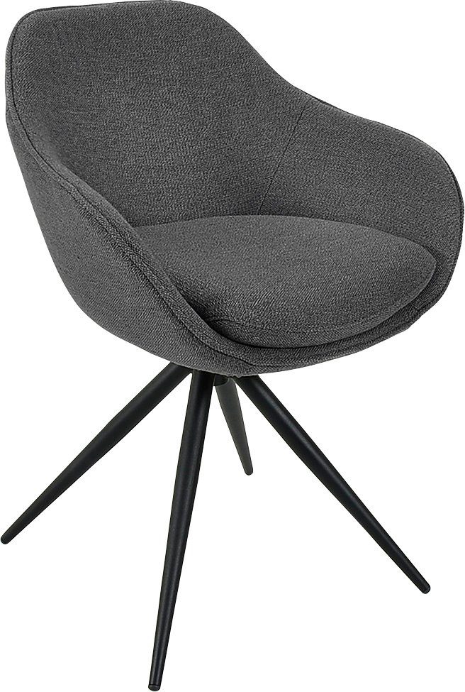 K+W Komfort & Wohnen Drehstuhl schwarz Drehstuhl Metall Struktur aus mit ZOOM, Gestell 4-Fuß