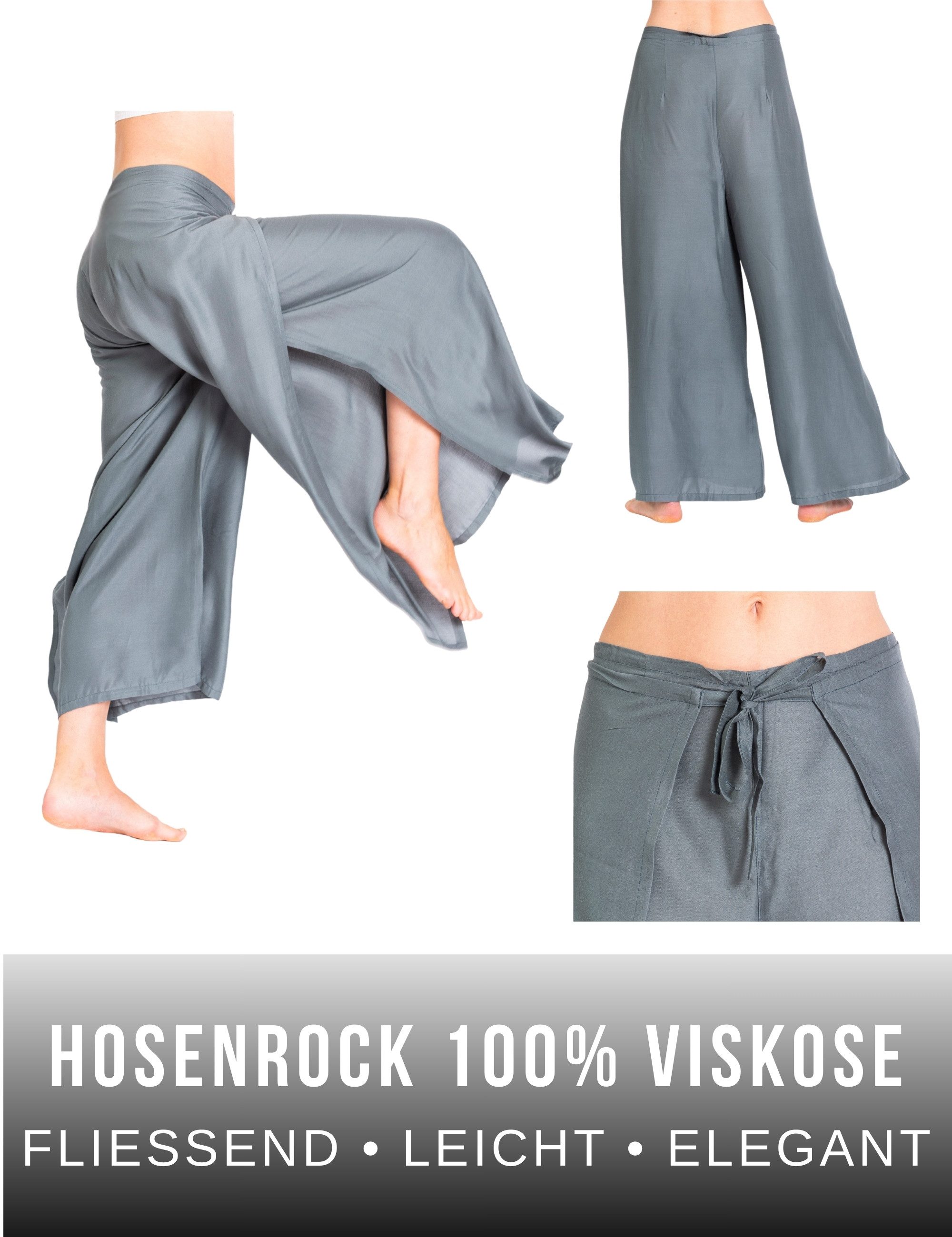 Palazzohose Hosenrock Damen aus leichter Viskose - elegante weite Palazzo Hose