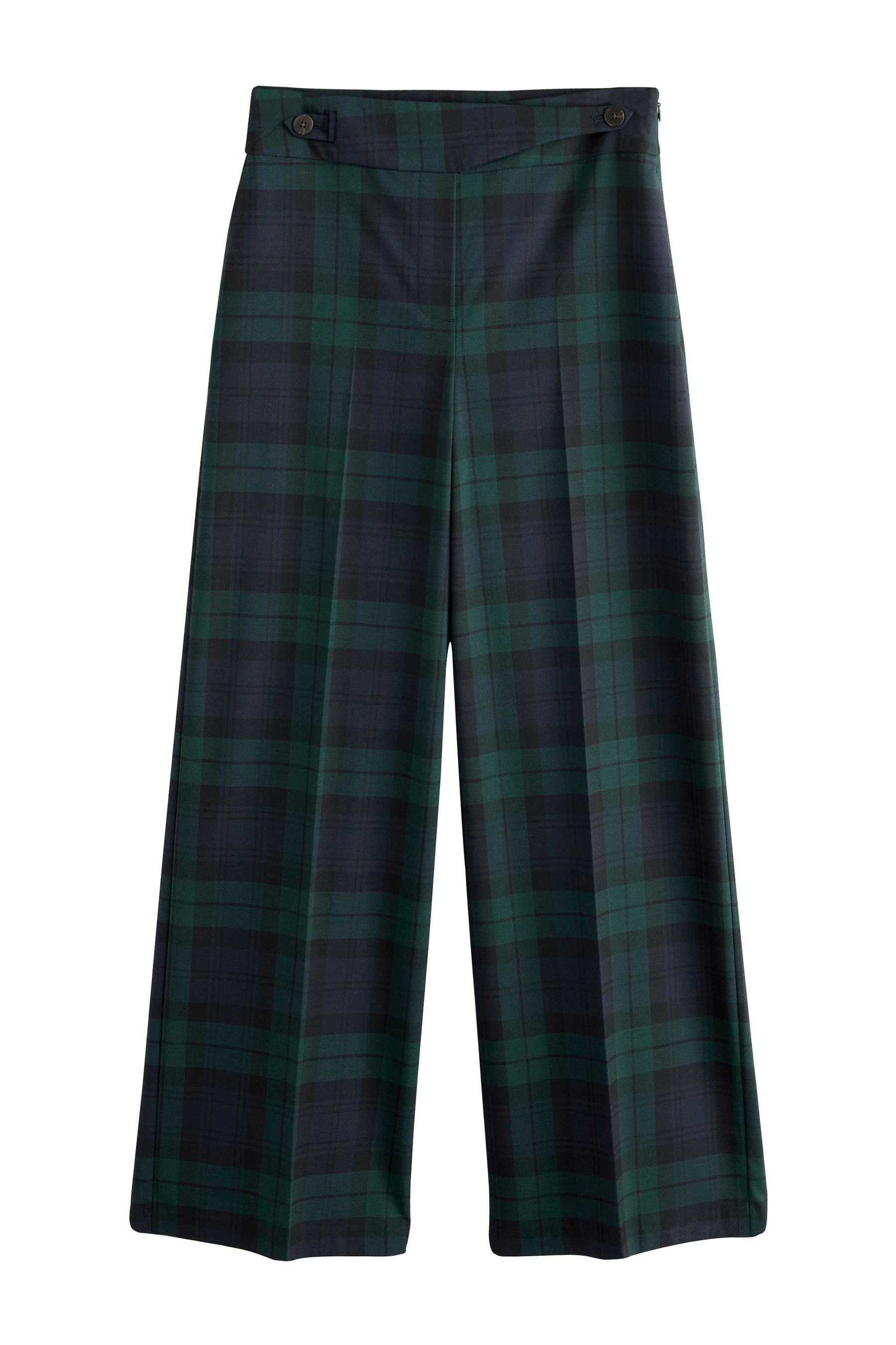 Next Anzughose Tartan-Hose mit weitem Bein, Kurzgröße (1-tlg) günstig online kaufen
