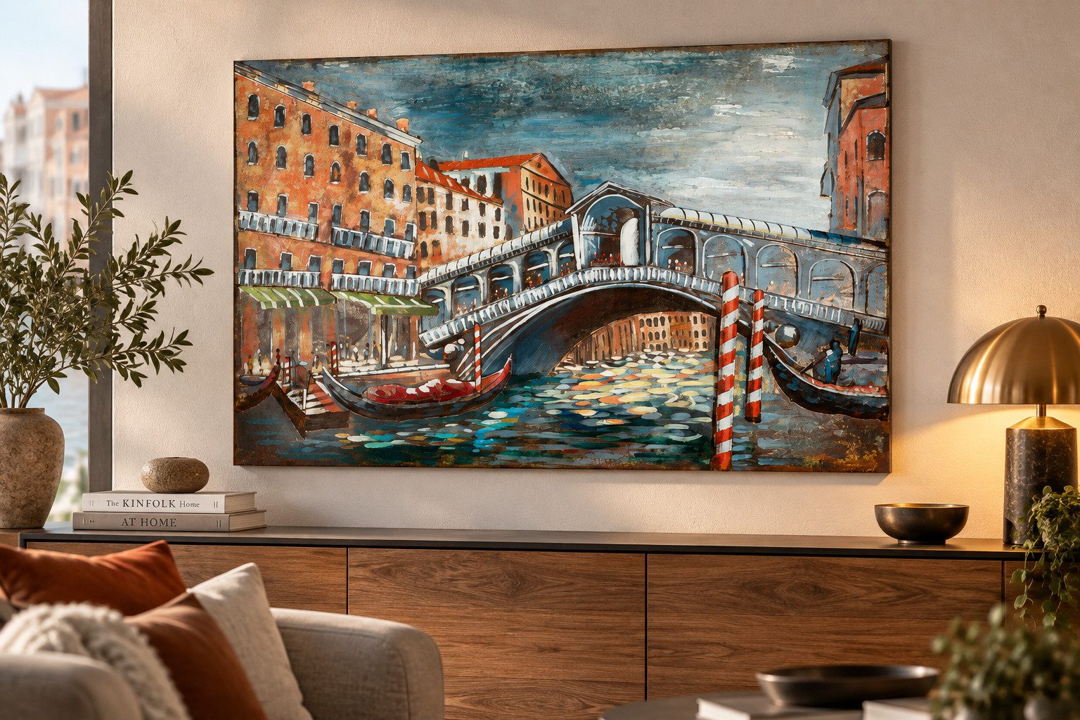 MF Wandbild Metallbild Ponte di Rialto Venedig mehrfarbig 120 x 80 cm, (1 St)