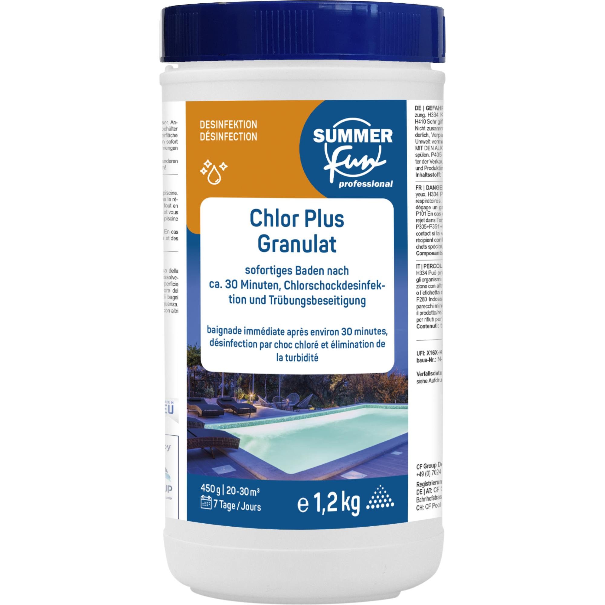 SUMMER FUN Poolpflege Summer Fun Chlor Plus Granulat 1,2 kg - Stoßchloru