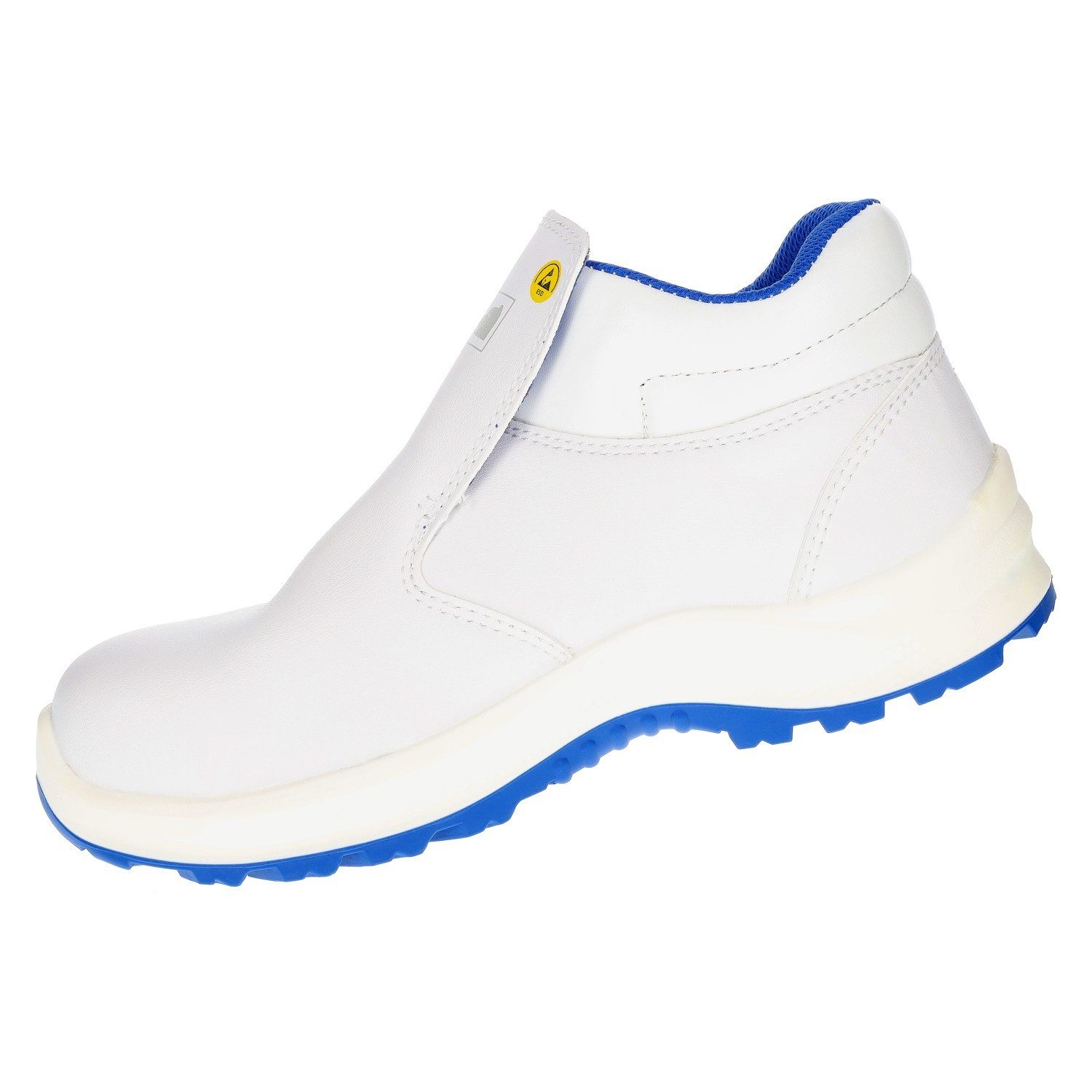 PRO FIT 121 ESD Sicherheitsschuhe S2 "Arctos white mid", weiß/blau Arbeitsschuh (1, Paar) Zehenschutzkappe, Atmungsaktiv, für Arbeiten im Weißbereich