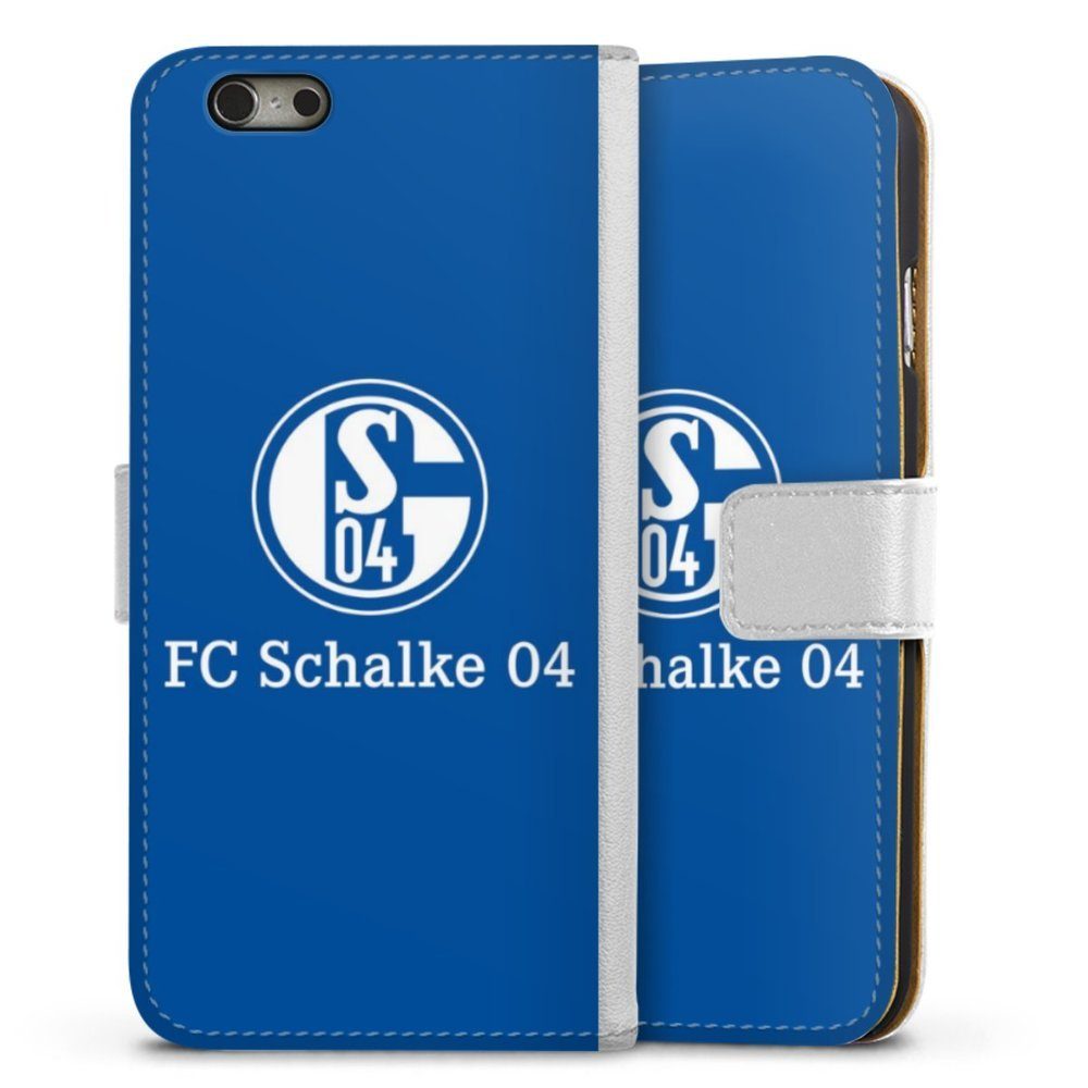 DeinDesign Handyhülle FC Schalke 04 Blau, Apple iPhone 6s Hülle Handy Flip Case Wallet Cover Handytasche Leder