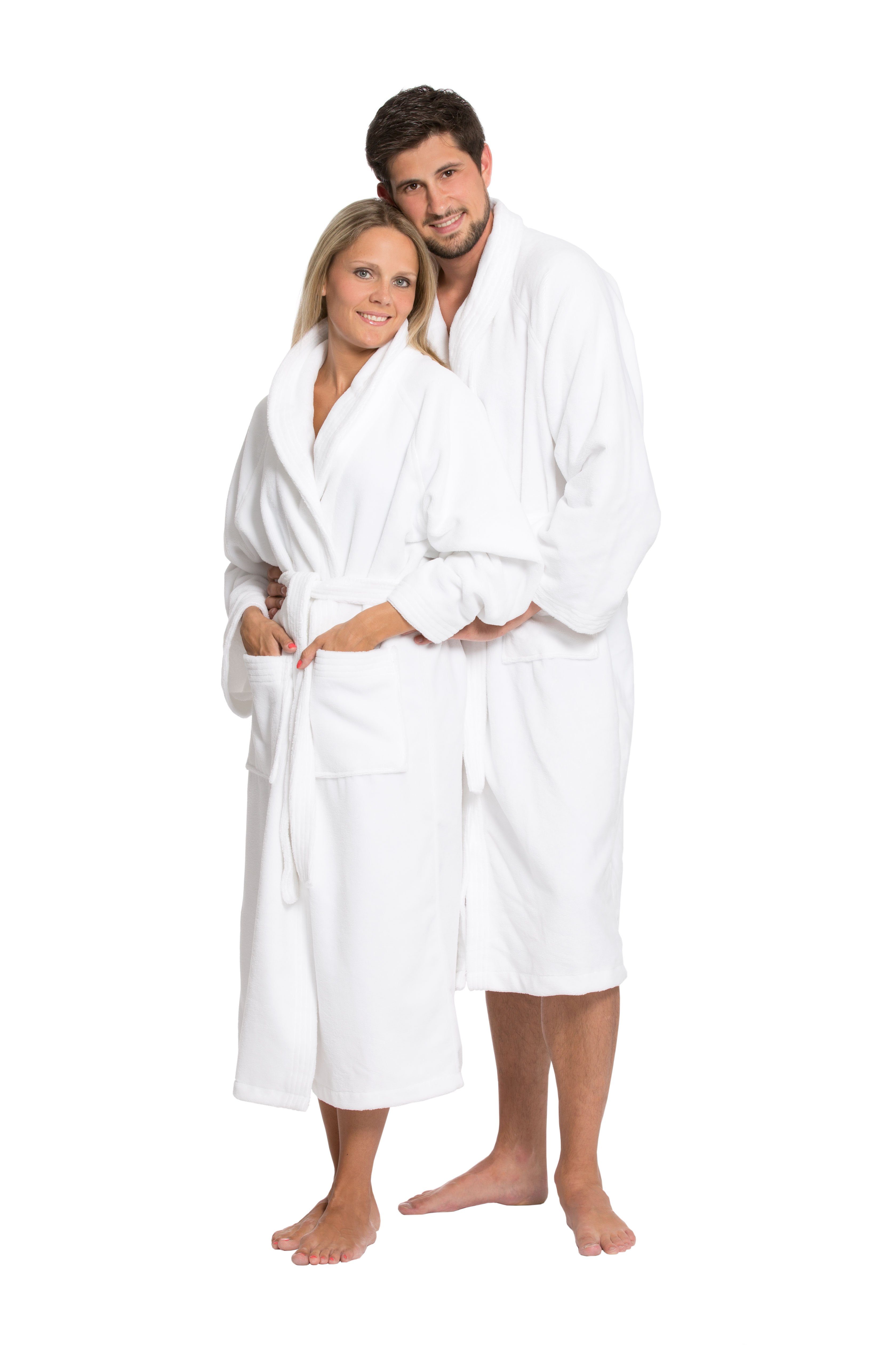 ZOLLNER UnisexBademantel, 50 Polyester, 50 Baumwolle, Schalkragen, Gürtel, Schalkragen, 50