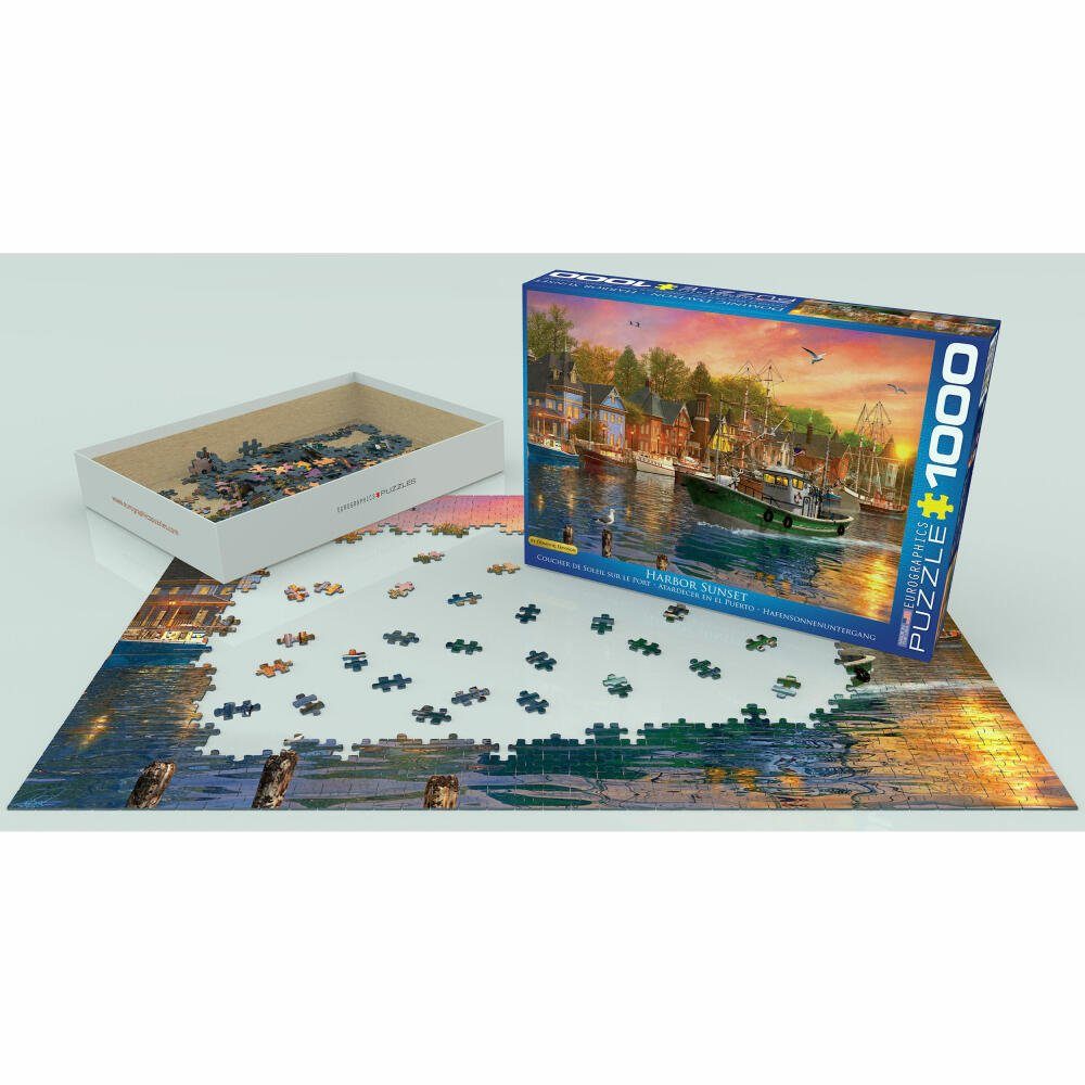 EUROGRAPHICS Puzzle Hafensonnenuntergang 1000 von Puzzleteile Dominic Davison
