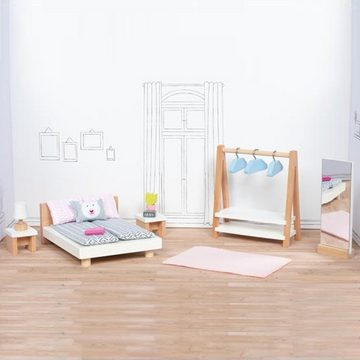goki Puppenhausmöbel Puppenmöbel Style, Schlafzimmer (18tlg), Das Set besteht aus 18 Teilen