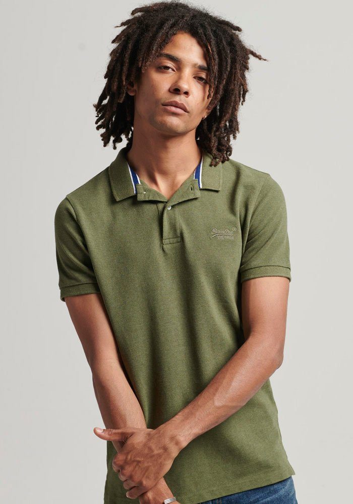 Poloshirt olive PIQUE Superdry CLASSIC thrift POLO