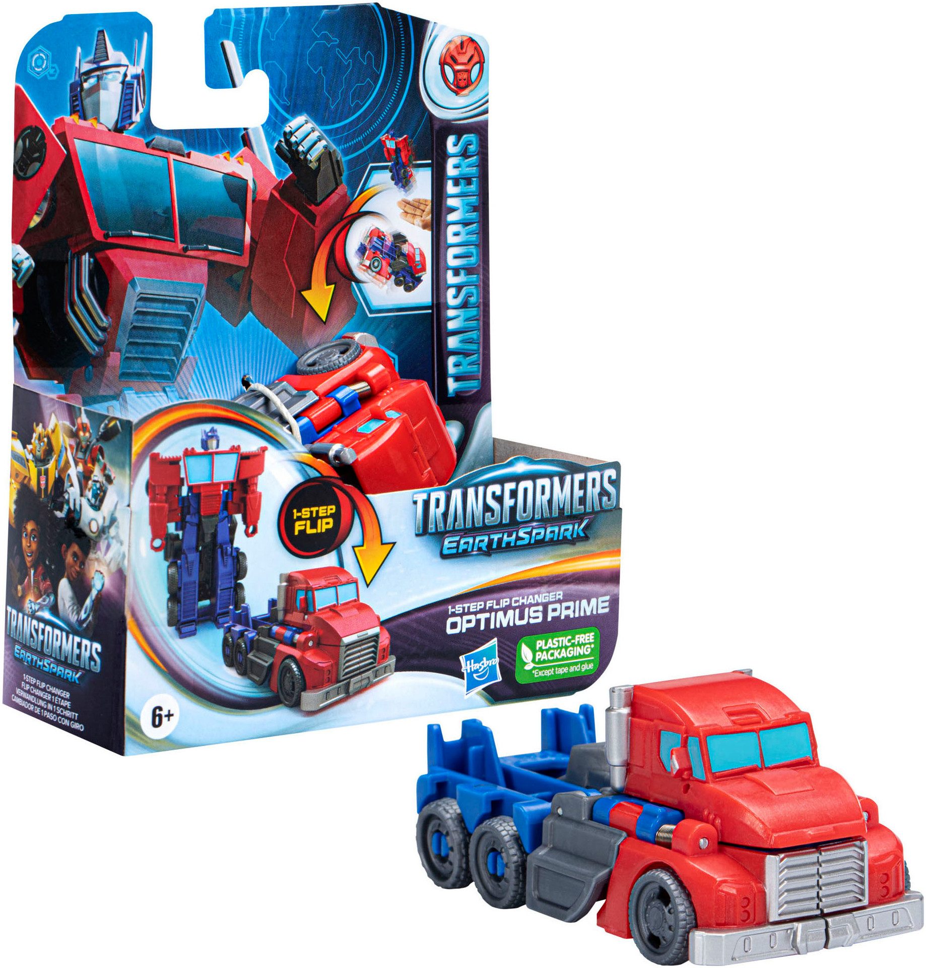 Hasbro Actionfigur Transformers EarthSpark, 1-Step Flip Changer Optimus Prime