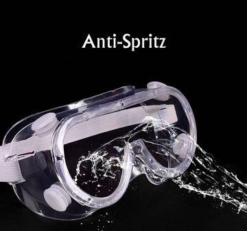 OUBO Arbeitsschutzbrille Schutzbrille - Arbeitsschutzbrille Antibeschlag Antispeichel Augenschutzbrille Vollsichtbrille Schutzbrille für Brillenträger Transparent