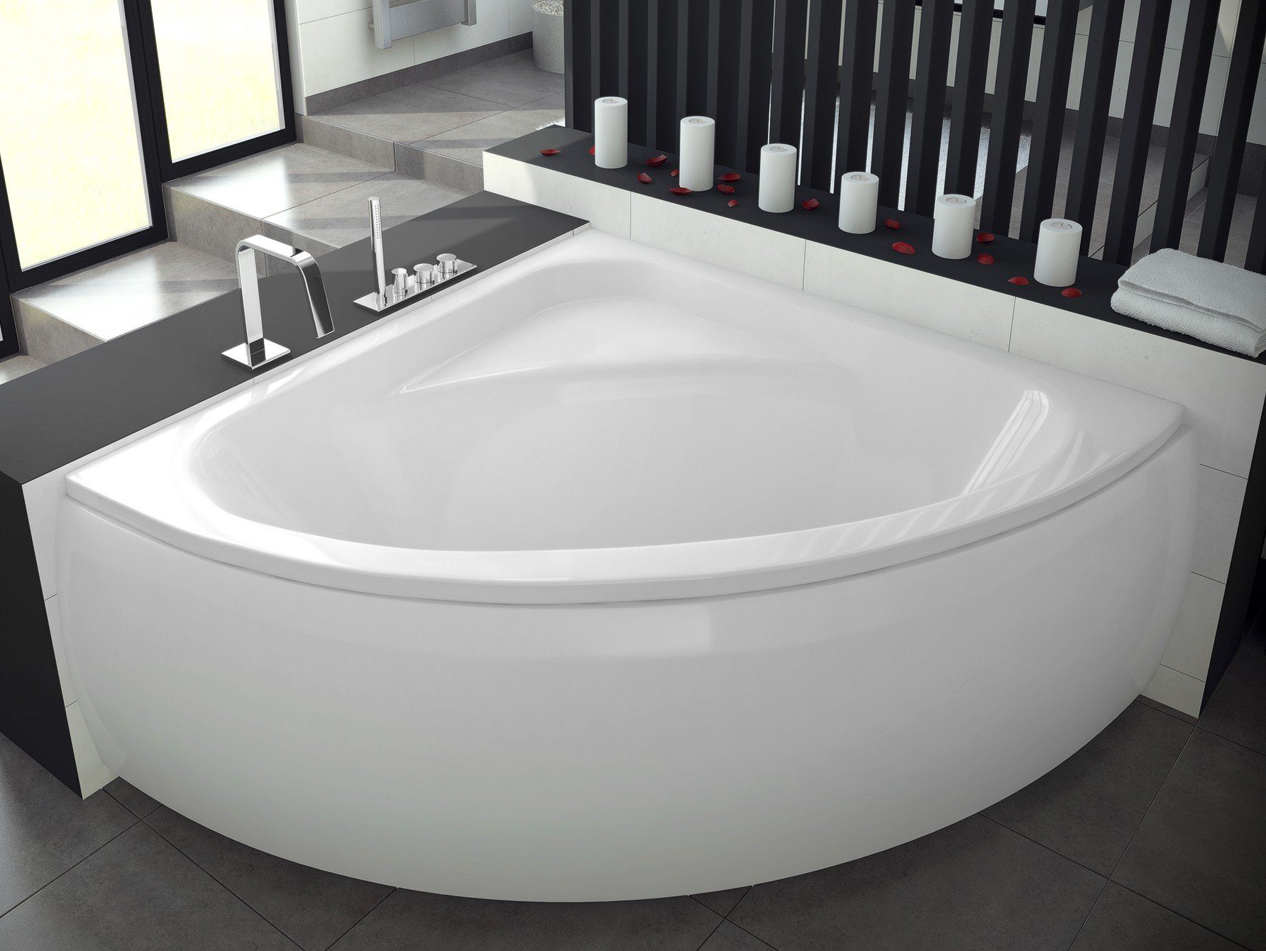 Thumbnail - KOLMAN Badewanne Eckbadewanne Luksja 148x148, Ablaufgarnitur & Füße GRATIS