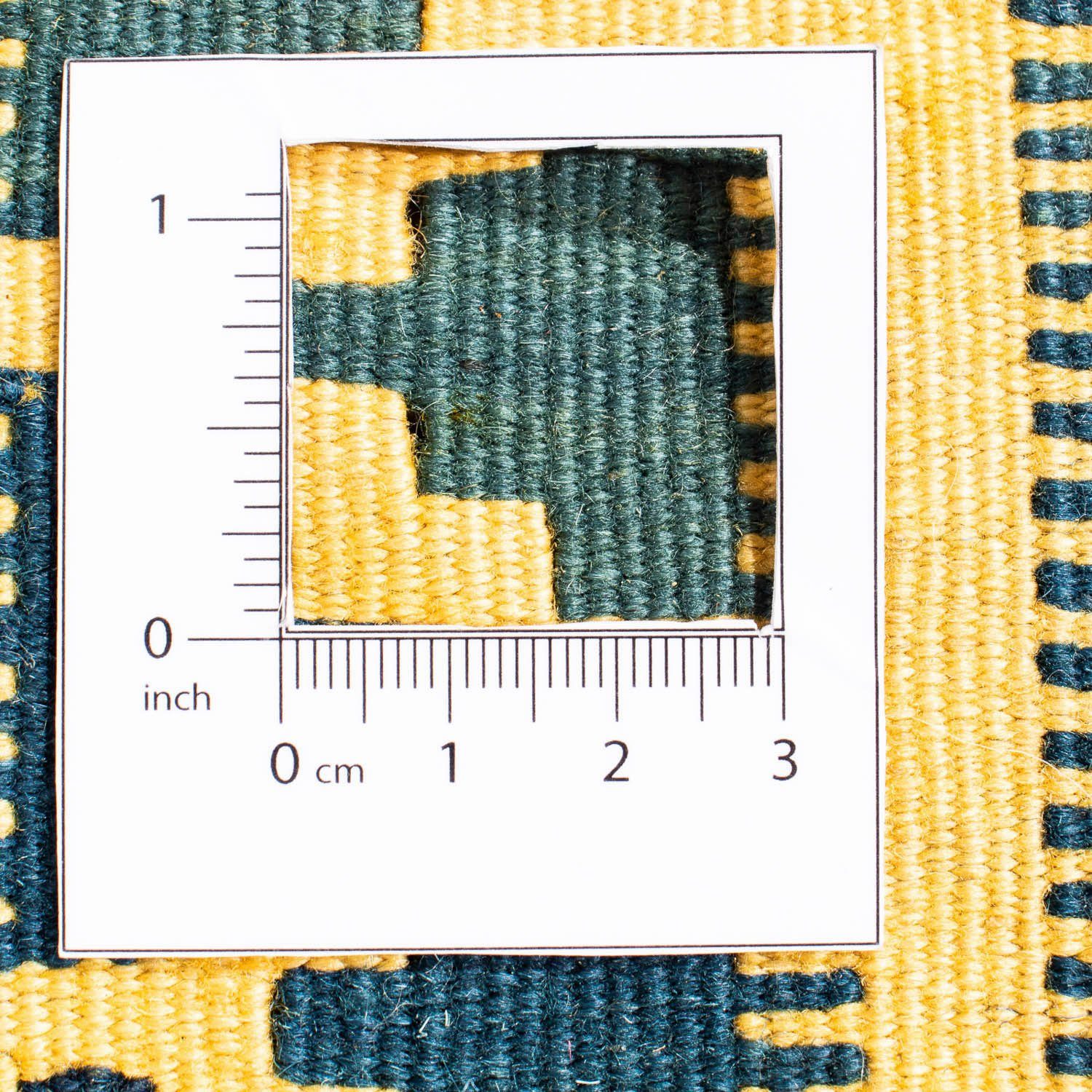 Wollteppich Kelim Einzelstück gelb, morgenland, Höhe: 102 Wohnzimmer, quadratisch Oriental quadratisch, x 95 - - 6 - cm mm