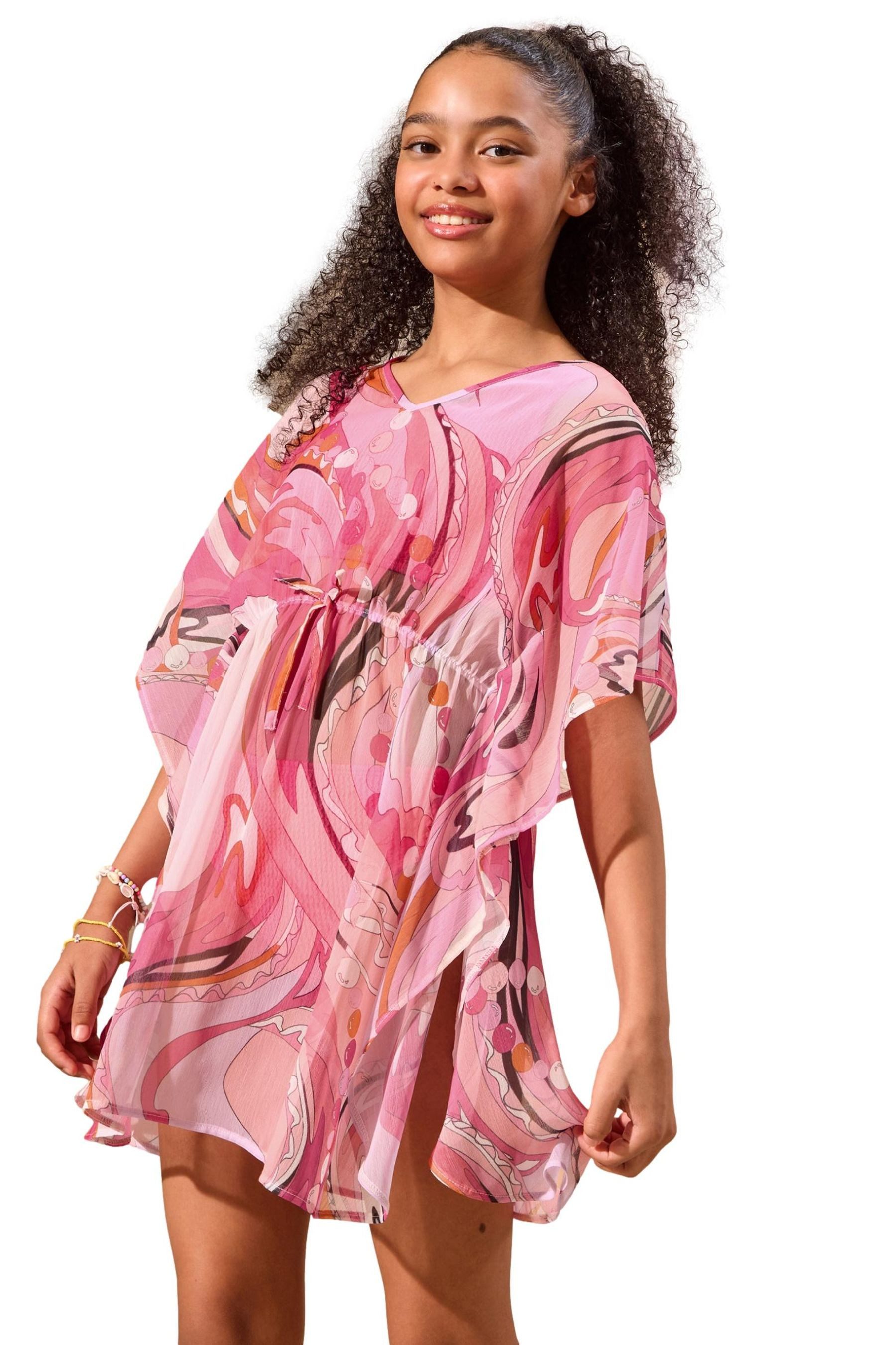 LIPSY Kaftan Lipsy Chiffon-Kaftan mit Print (1-tlg)