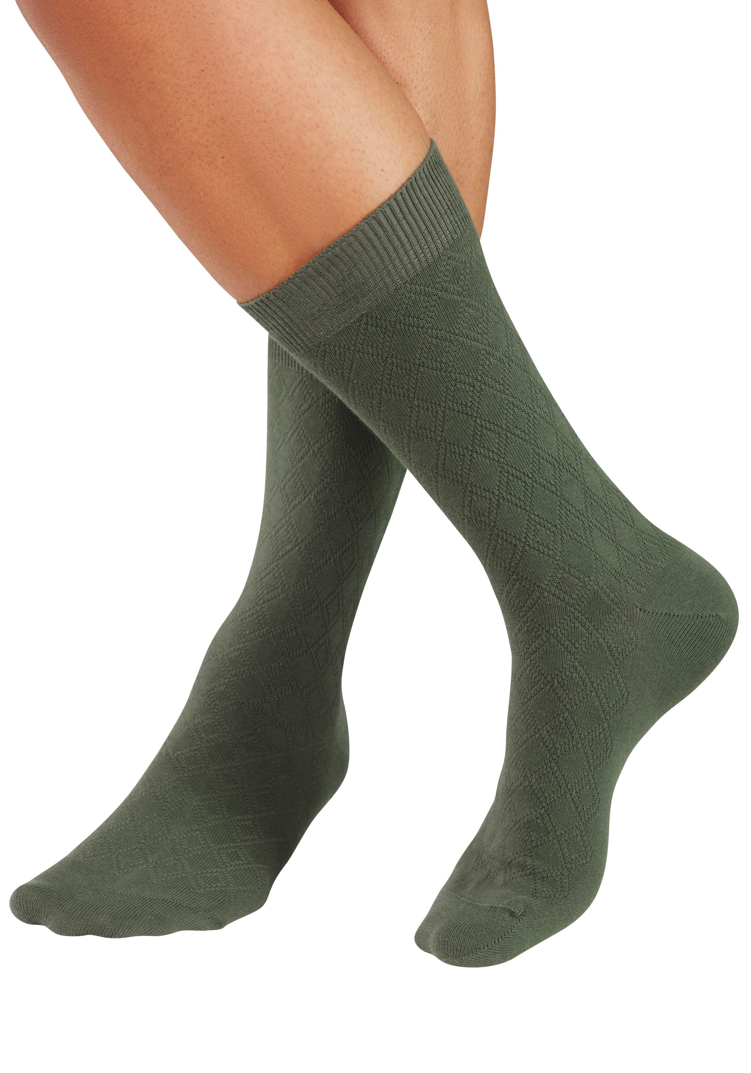 H.I.S Businesssocken Klassische Herren, Männersocken, unifarben, ohne drückende Naht (Packung, 5-Paar, Anzugsocken) mit dezent eingestrickten Designs