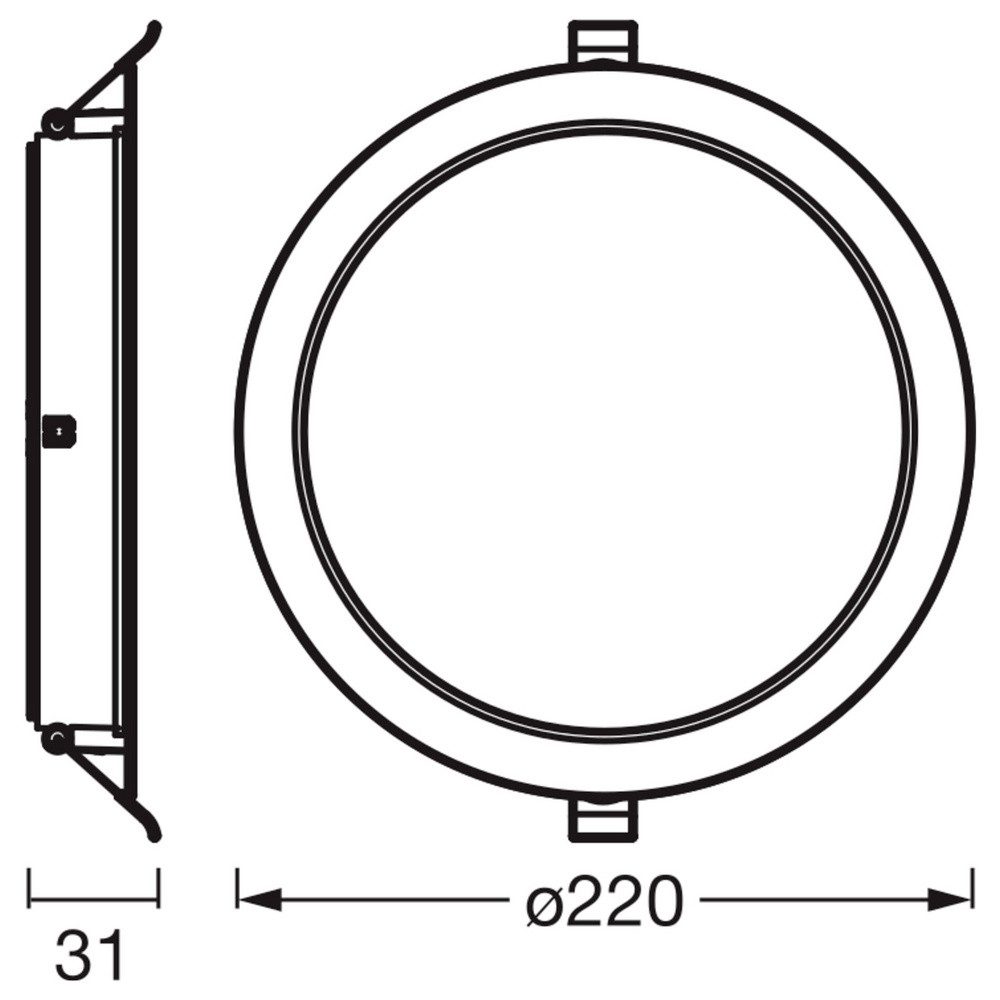 Osram Deckenleuchte OSRAM Essential Downlights 18W 220mm 865 White 4099854478710 LED-Einba