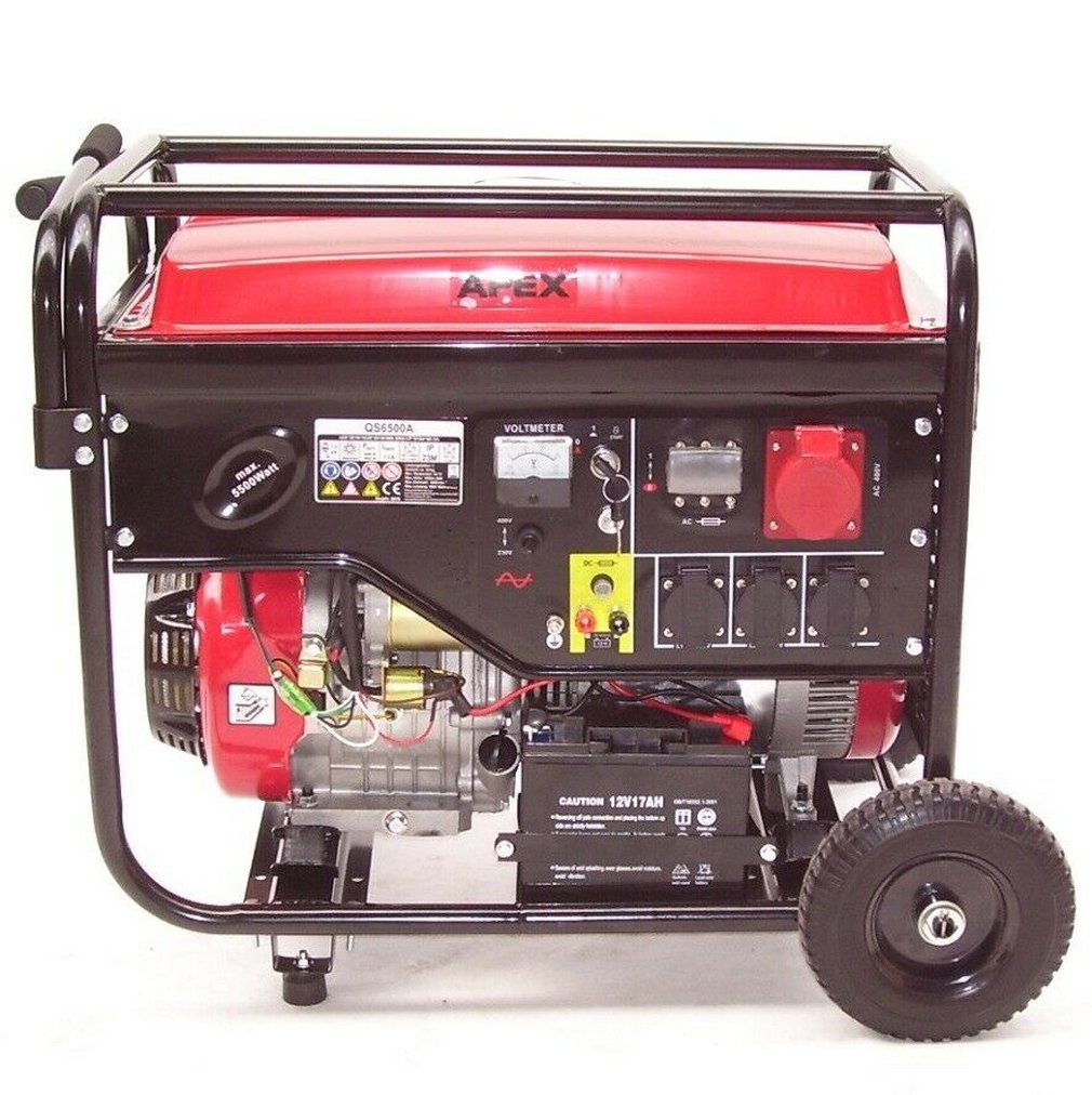Apex Stromerzeuger Notstromaggregat, Benzin Generator 6500 (1-tlg) 06258 E-Start Stromerzeuger