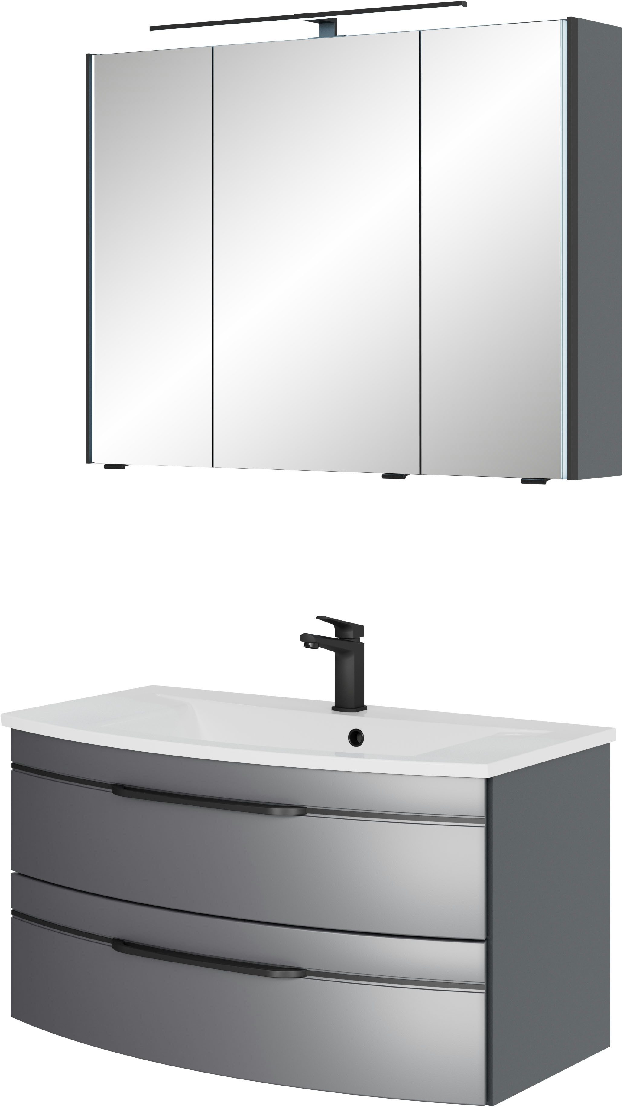 Saphir Badmöbel-Set Serie 7045 2-teilig Mineralmarmor-Waschtisch günstig online kaufen