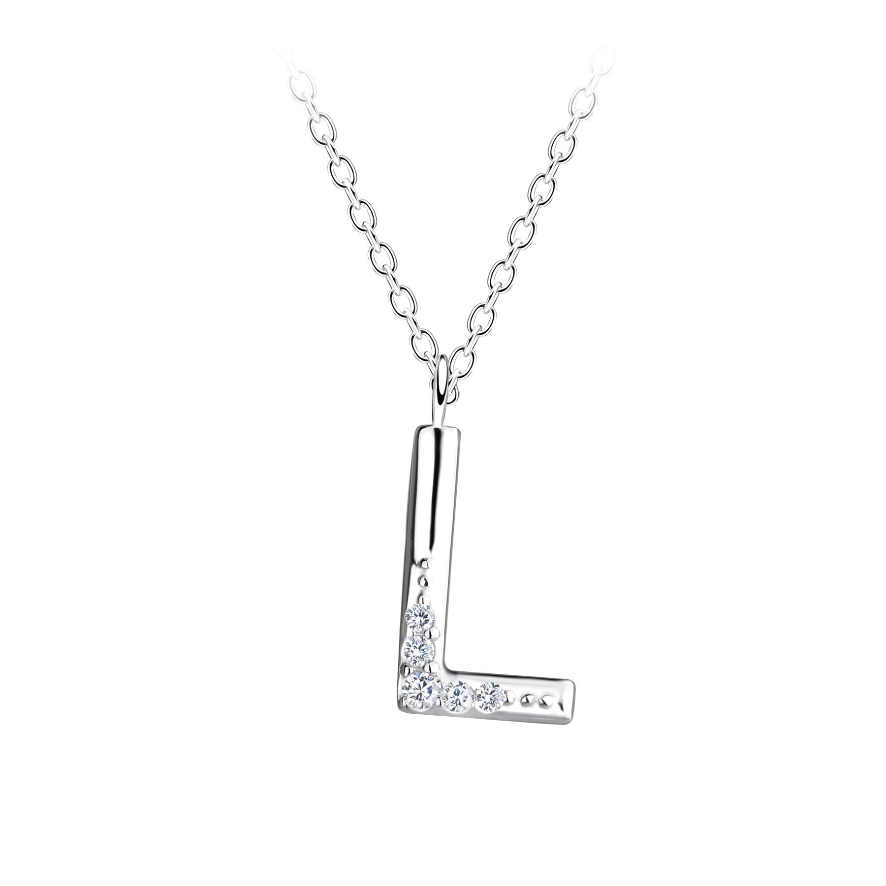 ALEXANDER YORK Kette mit Anhänger Buchstabenanhänger L, 2-tlg., 925 Sterling Silber