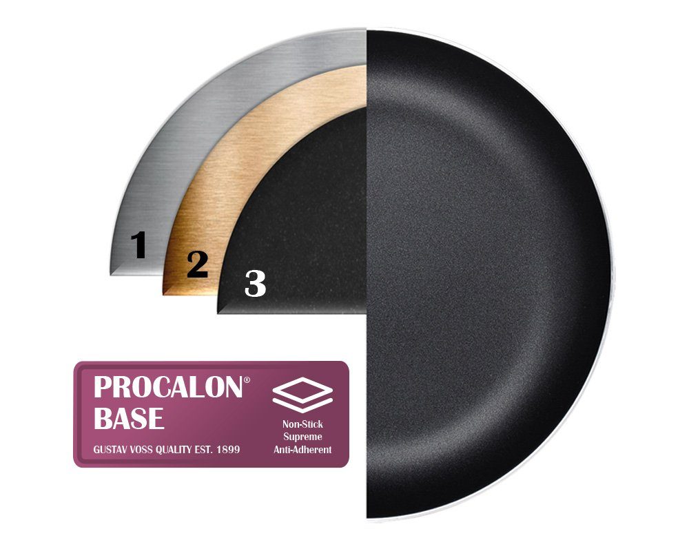 Gustav Voss Bratpfanne Stielpfanne CHANIA Stielbratpfanne, Aluminium, Antihaftbeschichtung