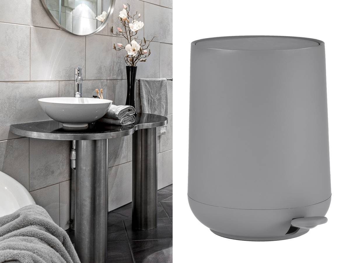 Zone Denmark Kosmetikeimer "Nova" matt für Badezimmer 5 Liter mit leisem Deckel, Pedaleimer, Treteimer, Inneneimer (herausnehmbar)