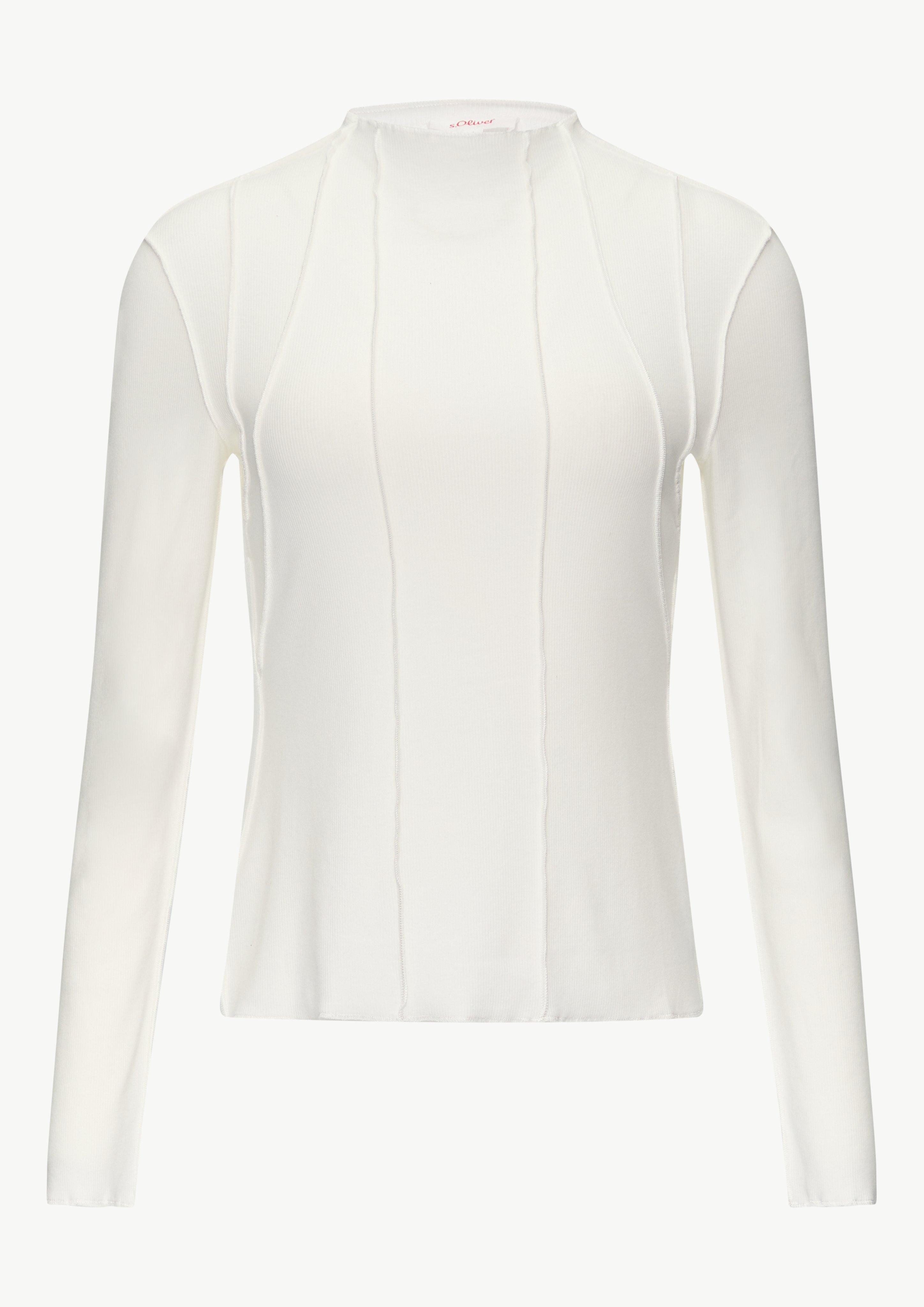 s.Oliver Langarmshirt Enganliegendes Langarmshirt mit Naht-Details günstig online kaufen