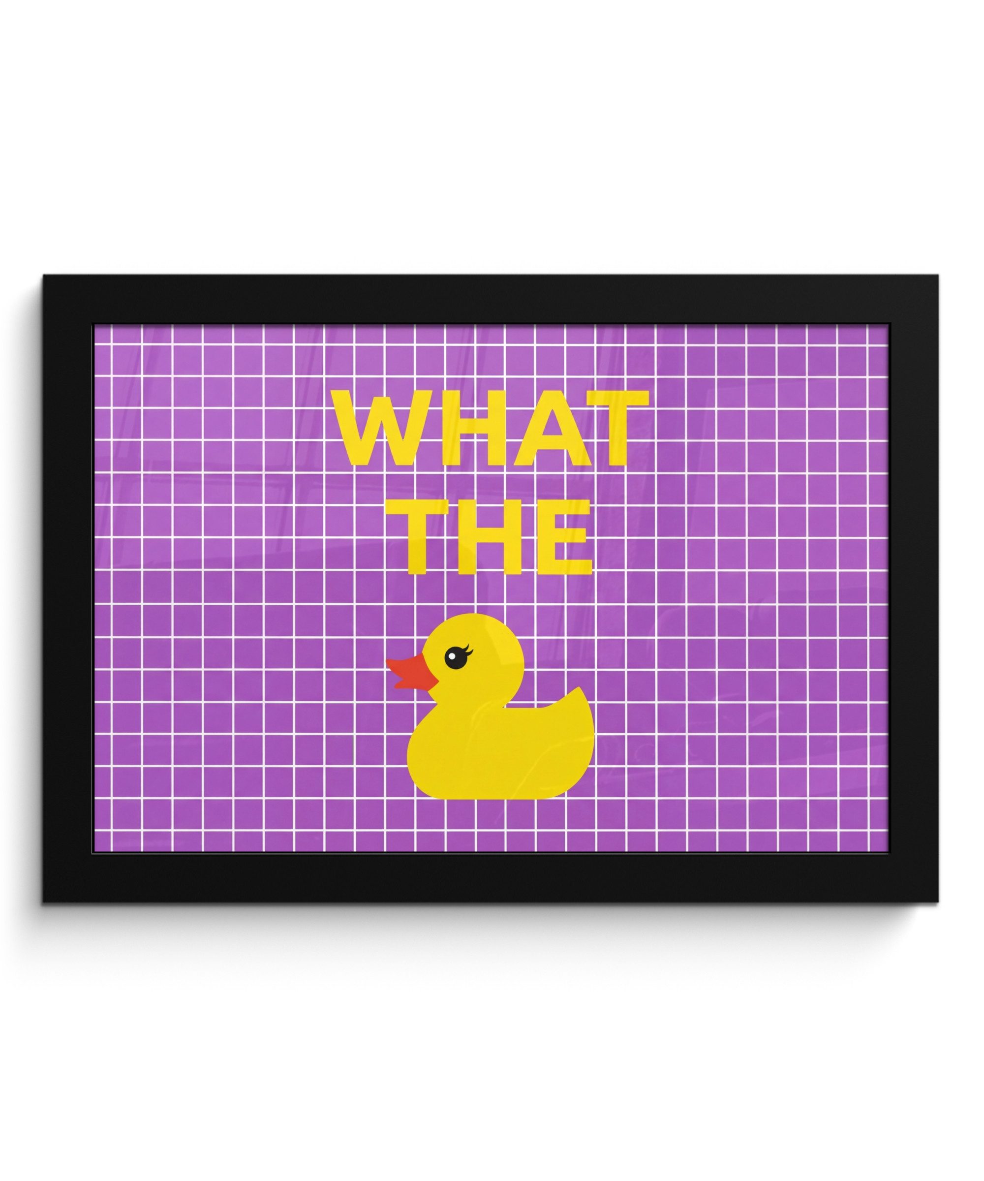 MuchoWow Poster Text - Ente - Lila, (1 St), Wandbilder, Deko Wohnzimmer Schlafzimmer, 30x20 cm