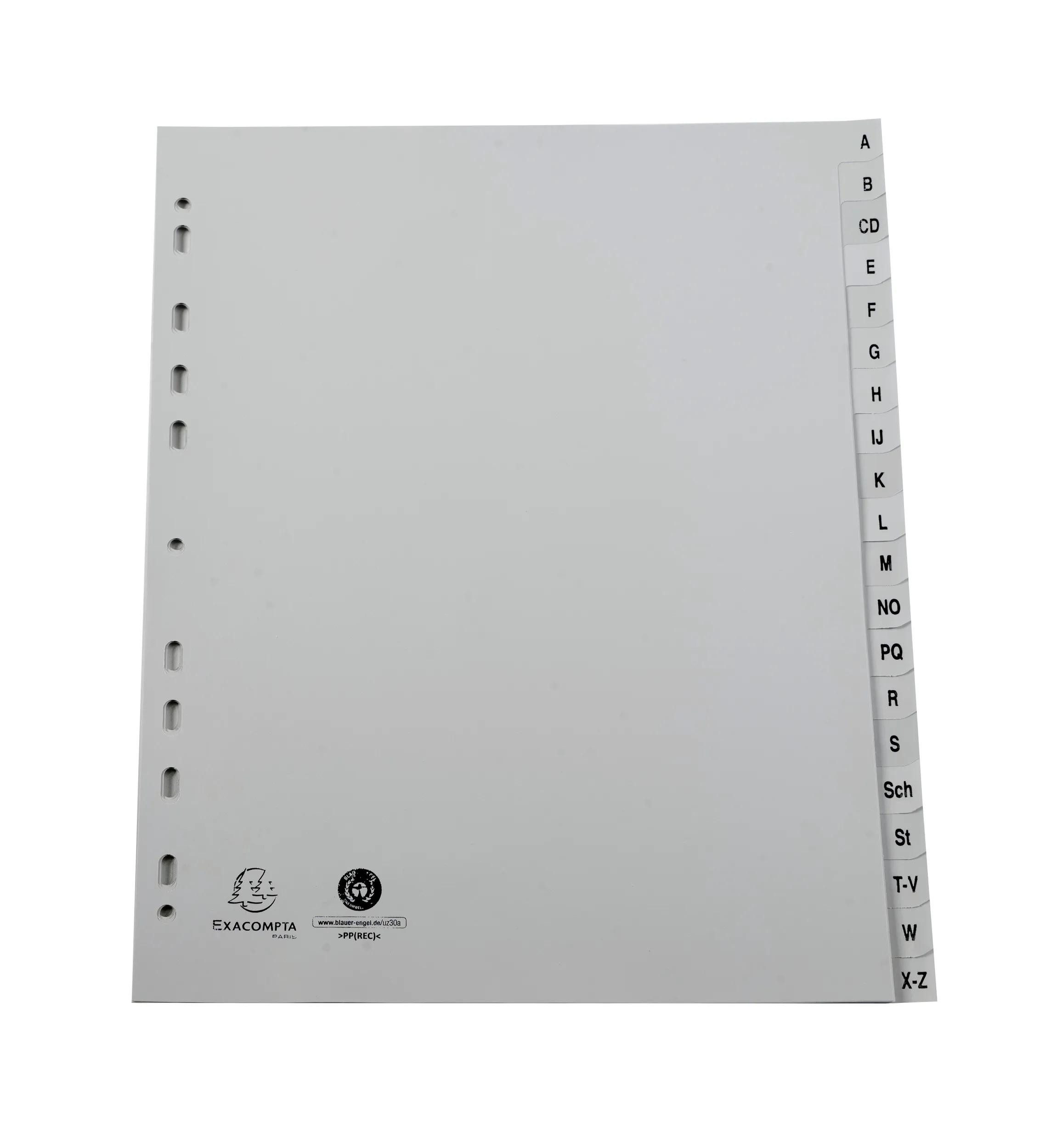 EXACOMPTA Aktenordner 25x Register A4 RC-PP grau 120µ A-Z (inkl. Sch St) 20 Pos Grau 1920B, Register