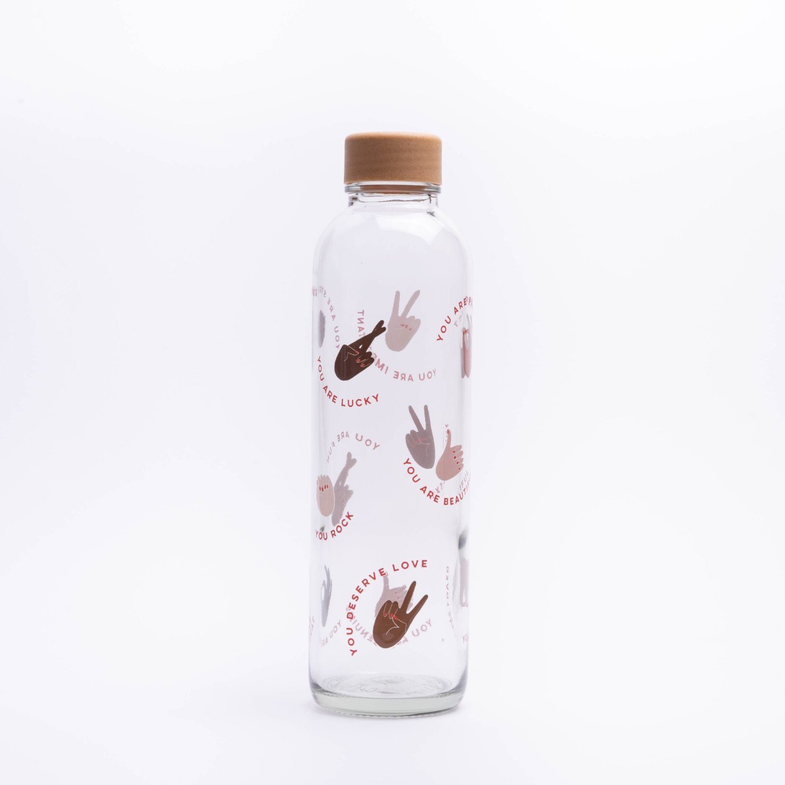 yogabox Trinkflasche CARRY 0.7 l POWER UP GLAS, Regional produziert