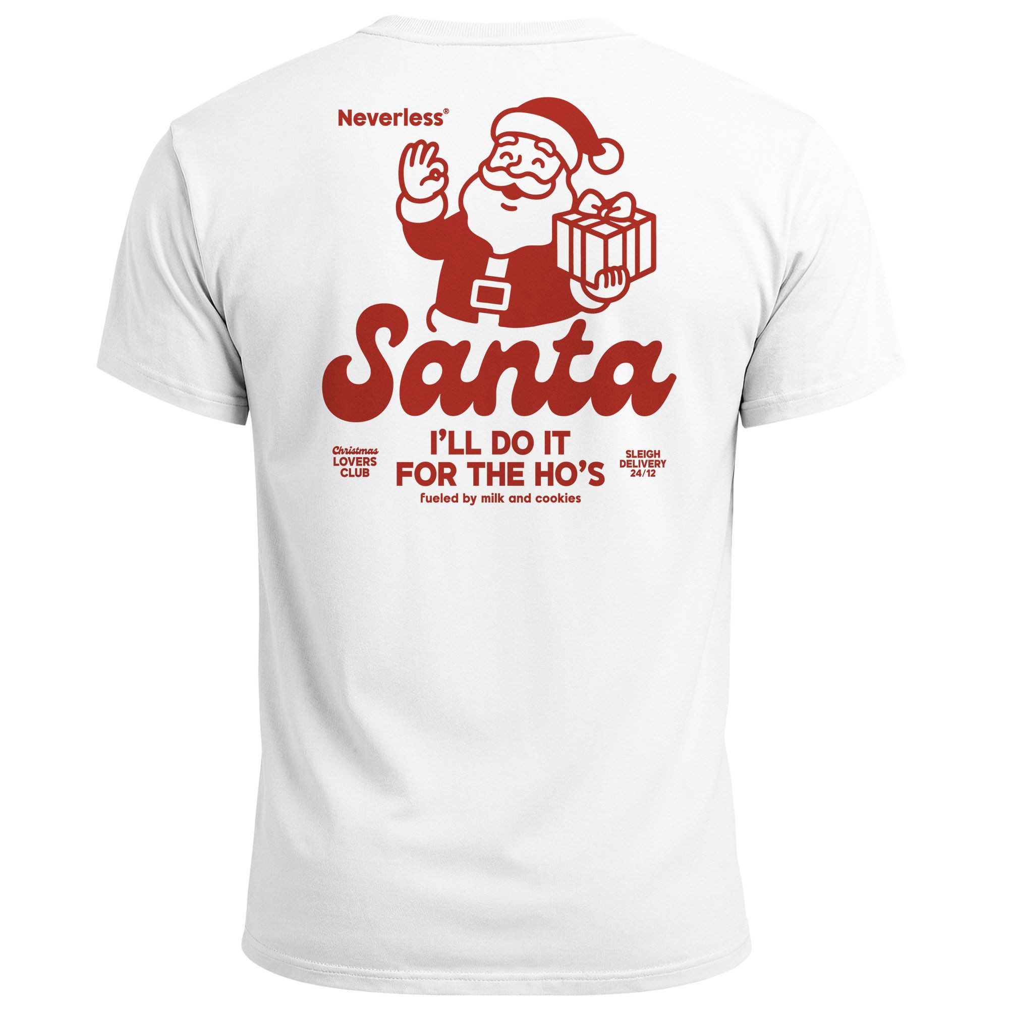Print-Shirt Herren T-Shirt Backprint Weihnachten Retro Santa Claus Fashion