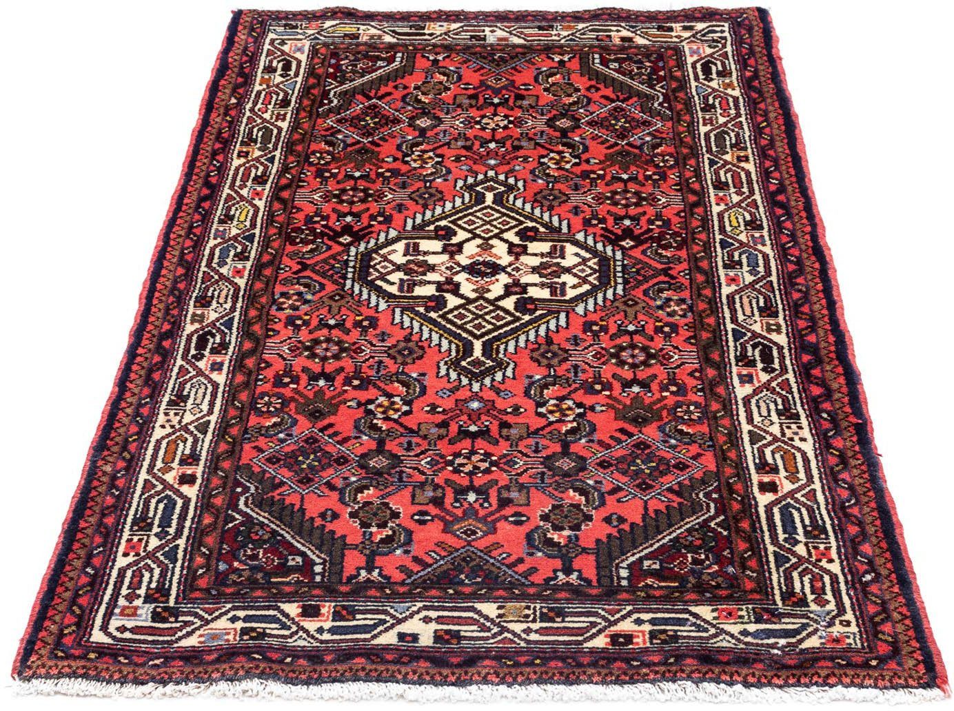 rechteckig, 80 mm, Hosseinabad Medaillon Handgeknüpft Rosso cm, 10 Höhe: 125 Wollteppich x morgenland,
