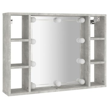 vidaXL Badezimmerspiegelschrank Spiegelschrank mit LED Betongrau 76x15x55 cm (1-St)