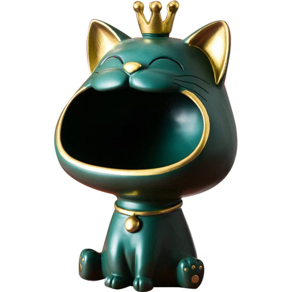TUWENA Dekoschale Eingangshalle Schlüssel Aufbewahrungsbox Katze Skulptur Ornament