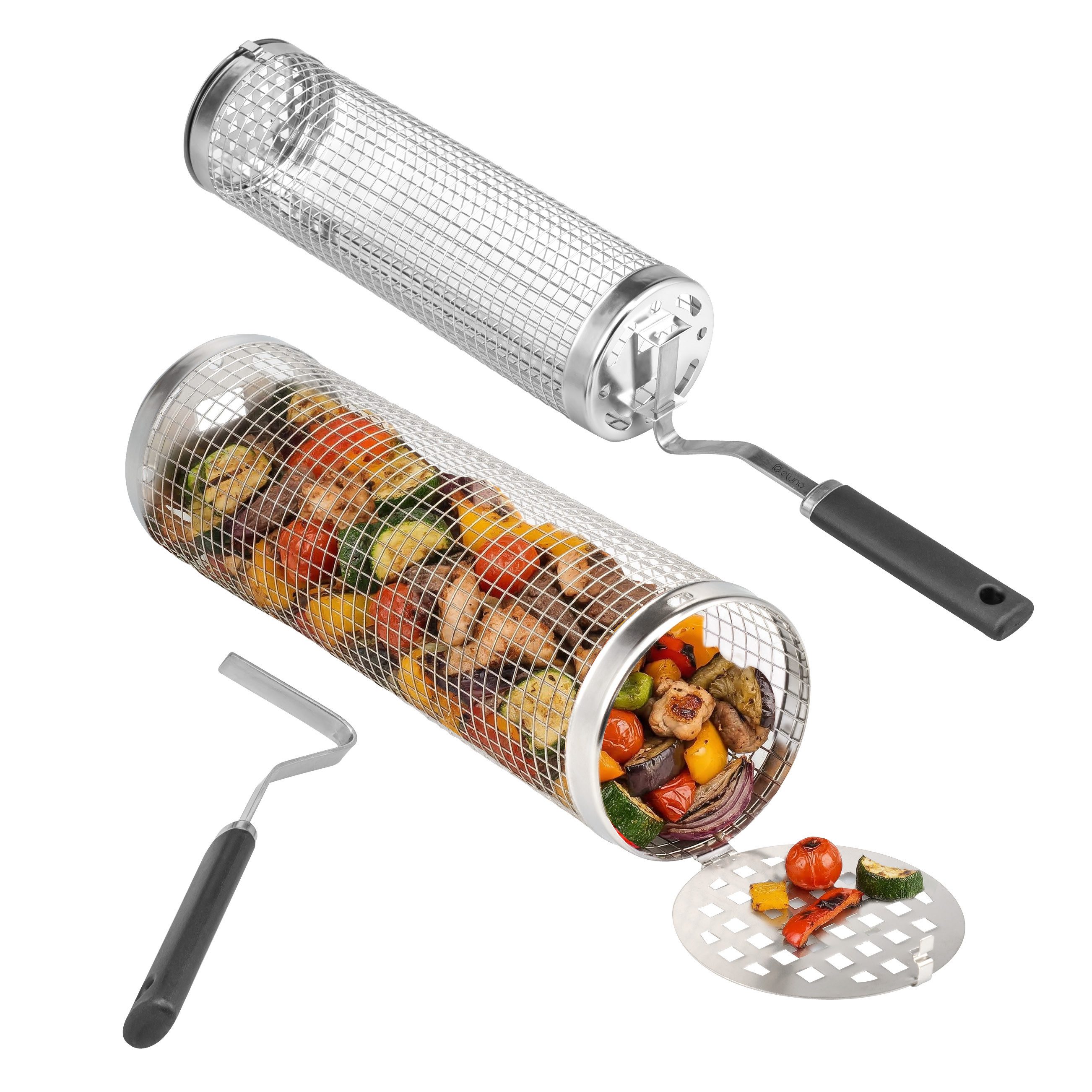 eluno Grillplatte Grillkörbe 2er Set aus Edelstahl (2-St., unterschiedliche Größen), abnehmbare Griffe