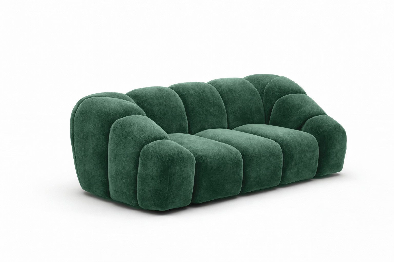 Kaiser Möbel Sofa 2-Sitzer modular für Wohnzimmer, Samtstoff Bluvel, CROISSANT, Einzelsofa, modulares System,hochwertiger Samtstoff
