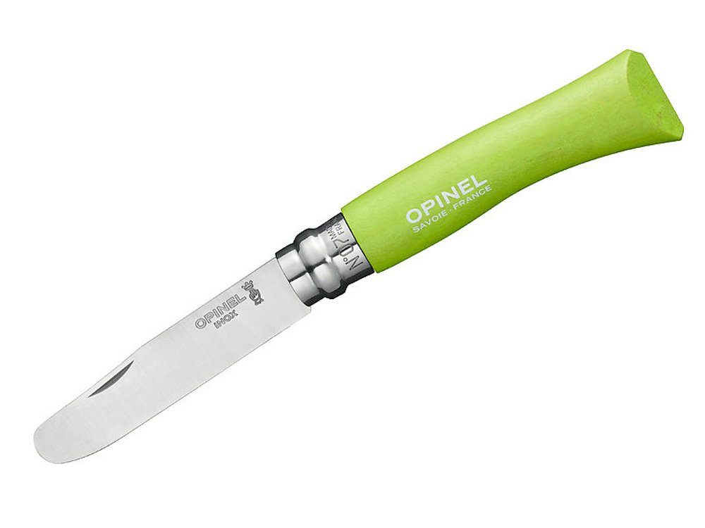 Opinel Taschenmesser Opinel No 07, Kindermesser, rostfrei, Buchenholzgriff grün