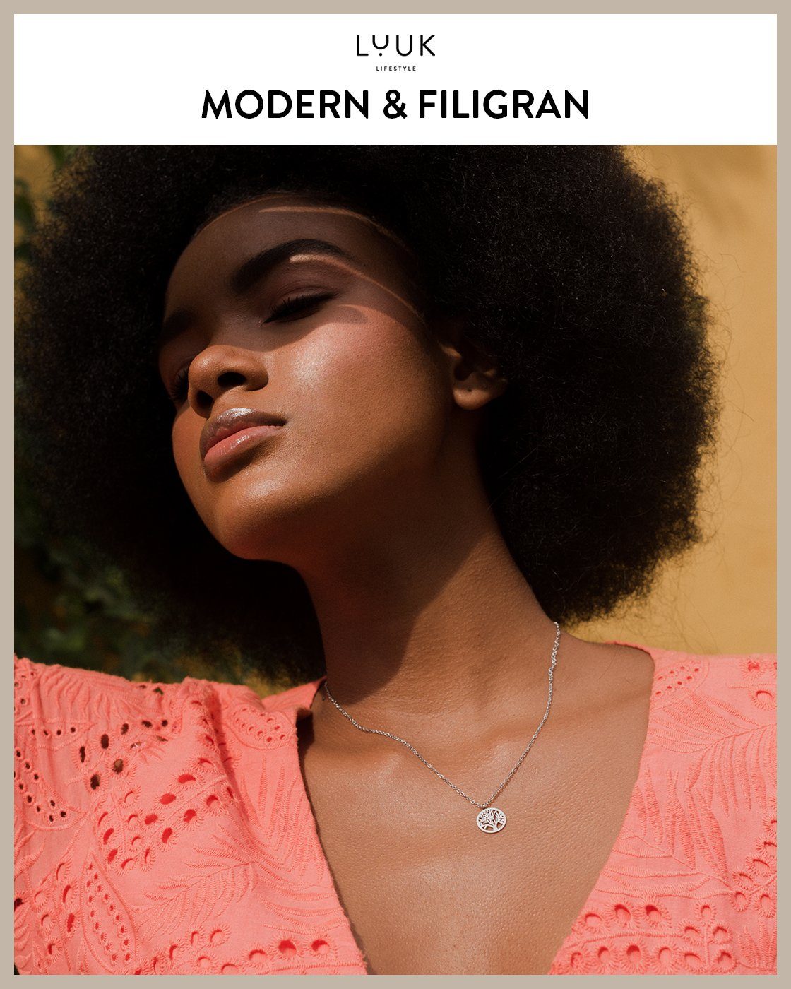 LUUK LIFESTYLE Kette mit Anhänger Lebensbaum, Edelstahlkette in edlem Desig günstig online kaufen