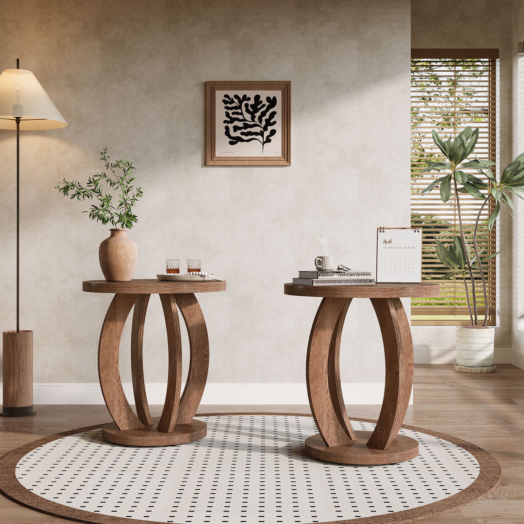 Tribesigns Beistelltisch 50 cm runder Sofatisch günstig online kaufen