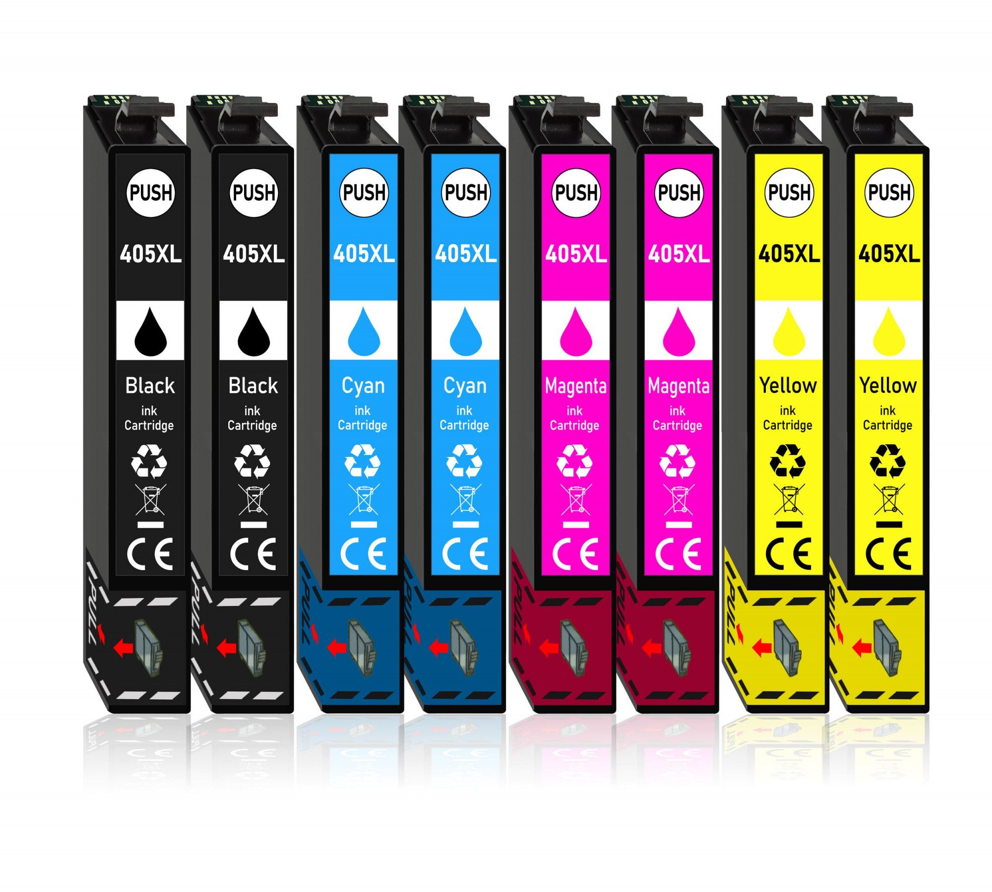 Druckerparadies 8er Pack Druckerpatronen 405 405XL kompatibel für Epson WF-4830 Tintenpatrone (8-tlg)
