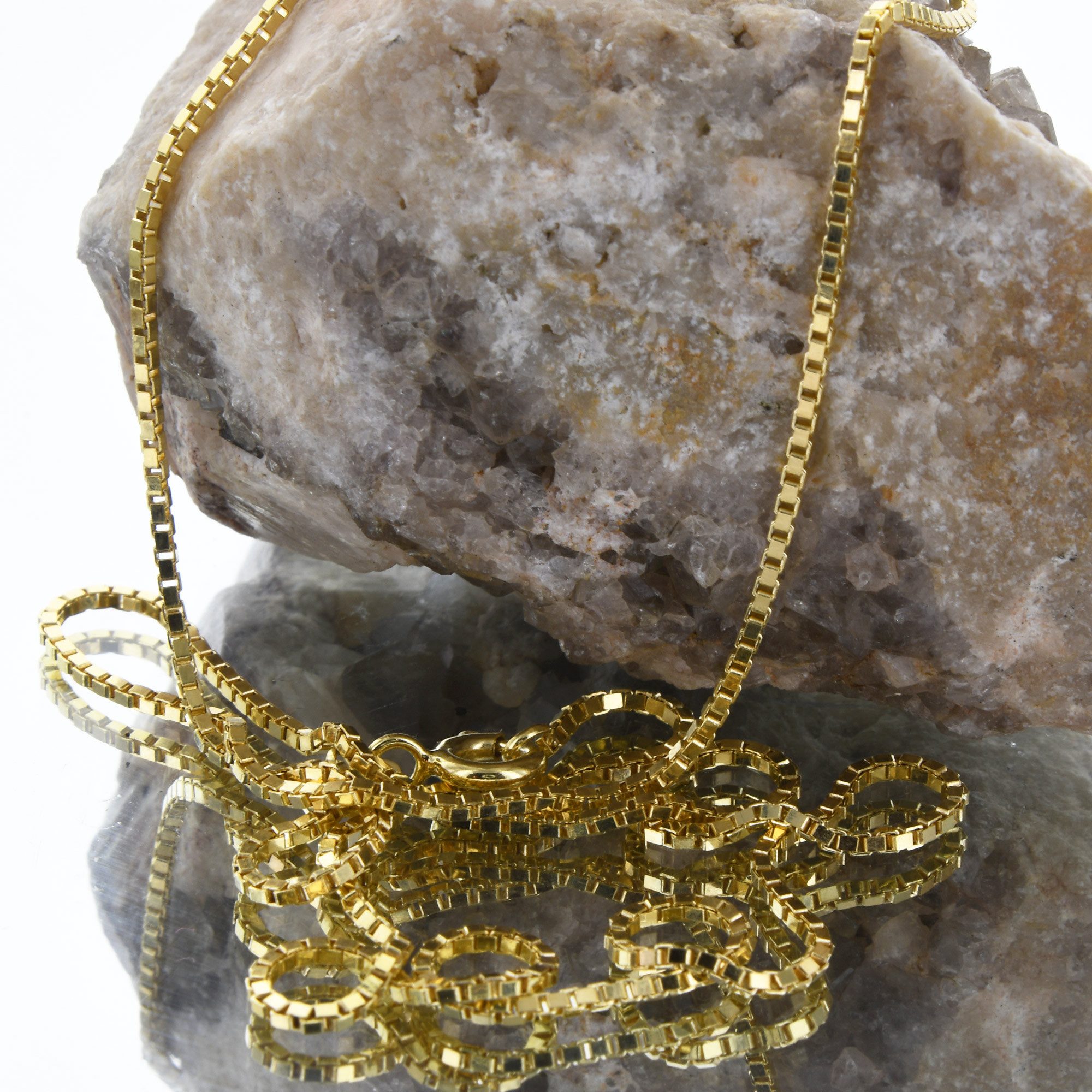 HOPLO Goldkette Goldkette Venezianerkette Halskette 1,2 mm - 38 cm 585-14 Karat Gold, Made in Germany – Bild 5 von 5