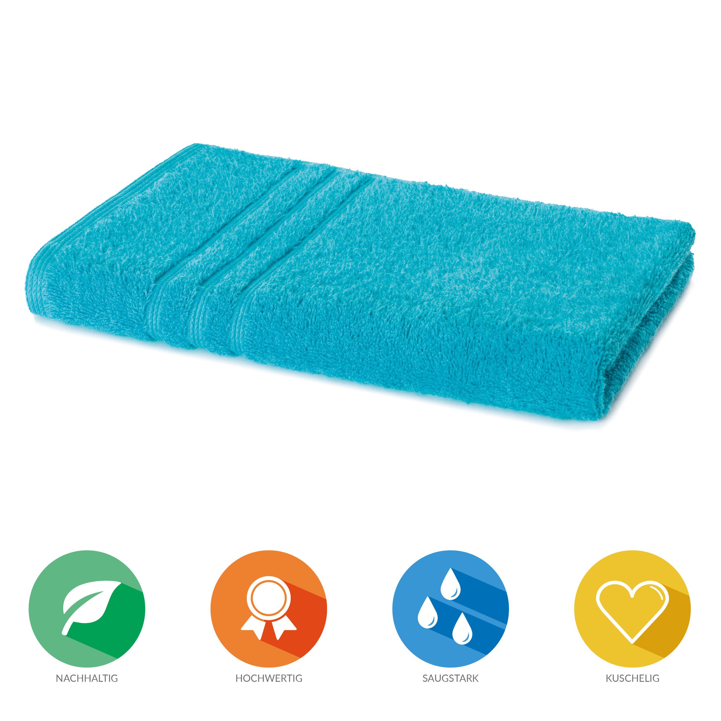 Lavea Handtücher Bali Handtuch 50x100 cm, Sporthandtuch, Fitness-Handtuch, Weiches Bio-Baumwollfrottee (1-St), pflegeleicht, GOTS-zertifiziert, extra saugstark  – Bild 2 von 5