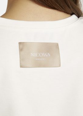 Nicowa Rundhalsshirt DILAWIA mit gewebtem NICOWA-Logo