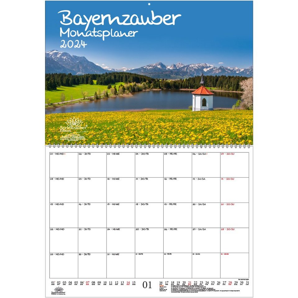 Seelenzauber Wandkalender Bayernzauber Planer DIN A2 Kalender für 2024