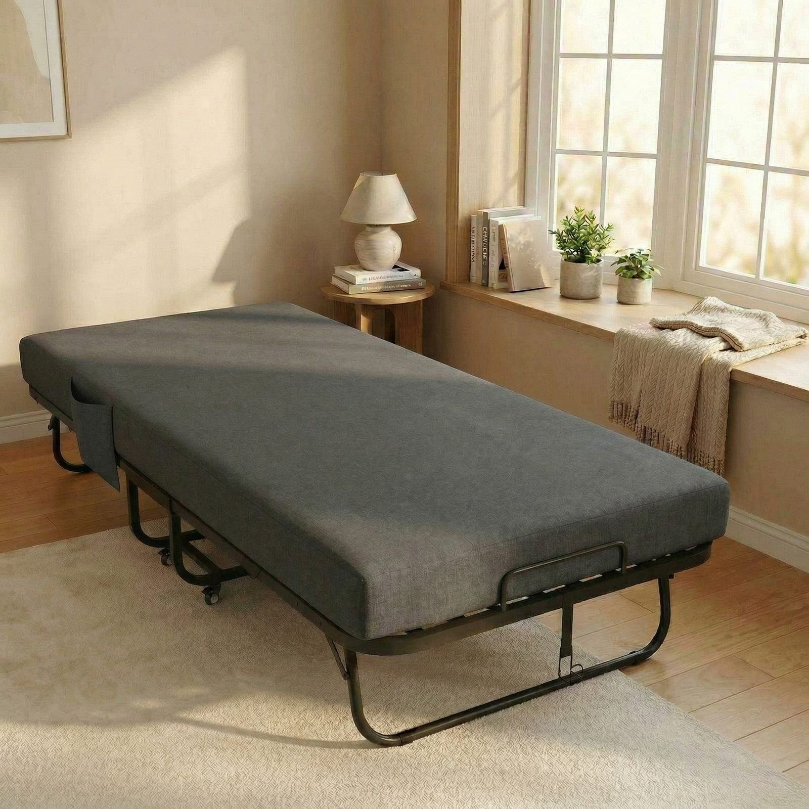 VOWNER Klappbett Gästebett, flexibles Tagesbett mit 13 cm Memory-Schaum Matratze (1-St) Outdoor Reisebett 200x90 cm, stabil & mobil mit Staubschutzhülle
