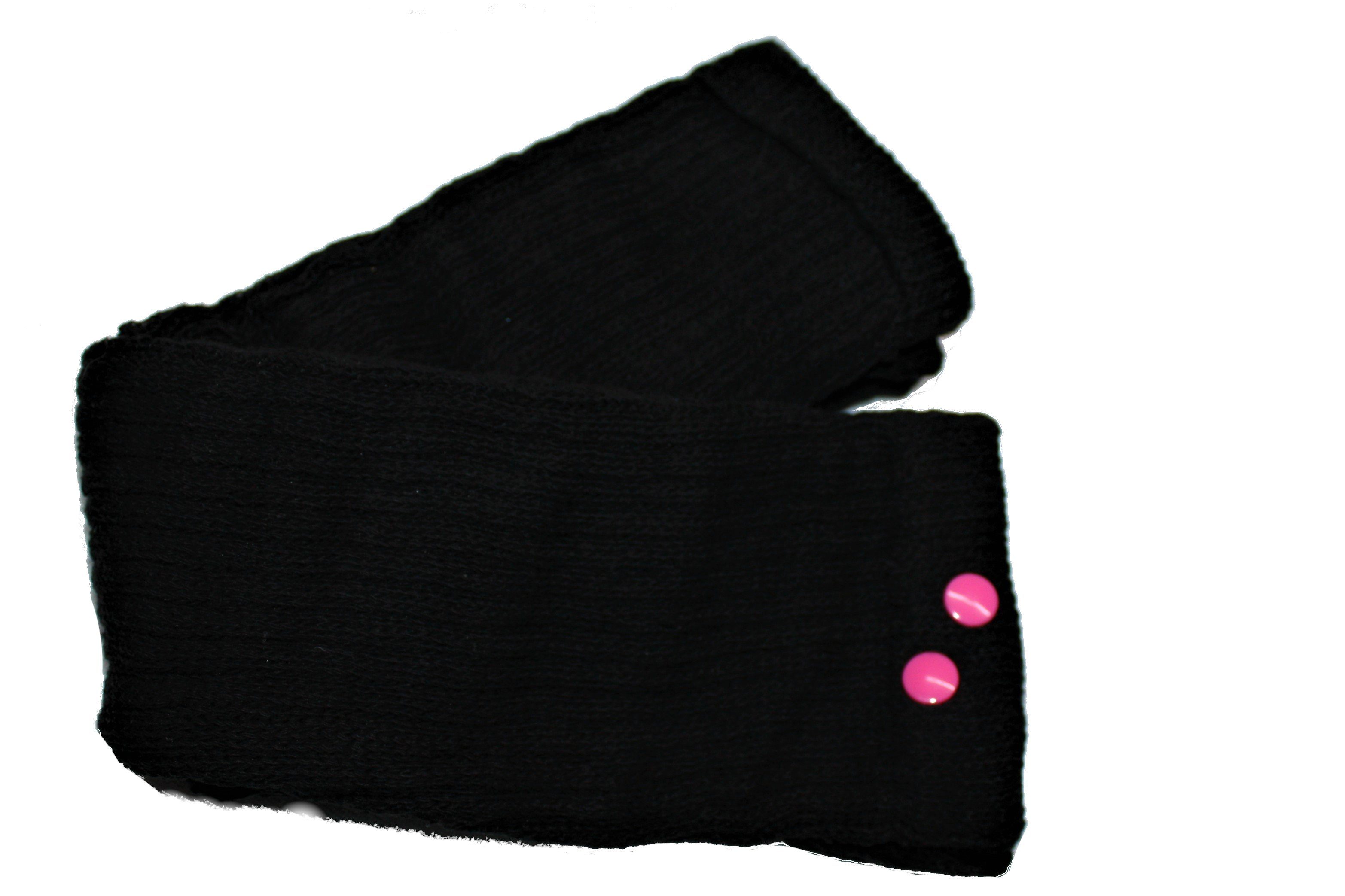 design dunkle Schwarz Beinstulpen Bunt Nieten Pink mit