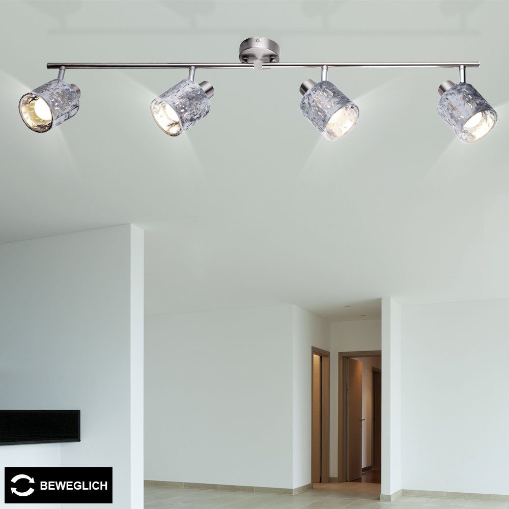 Samt Leisten etc-shop Decken Spot LED silber Strahler Deckenleuchte, Wand Leuchten Lampen